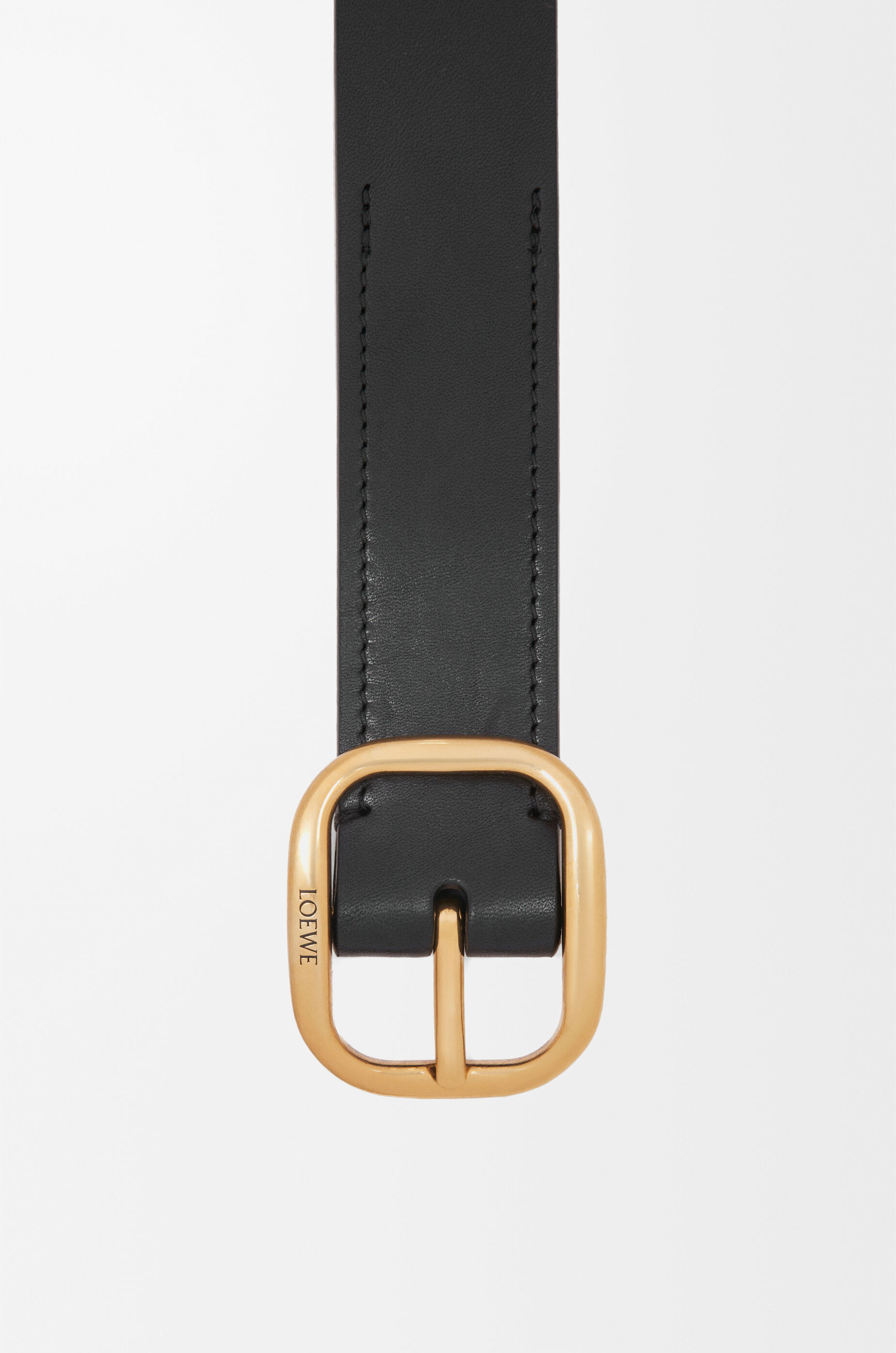 LOEWE Rounded soft belt in classic calfskin  Black/Gold