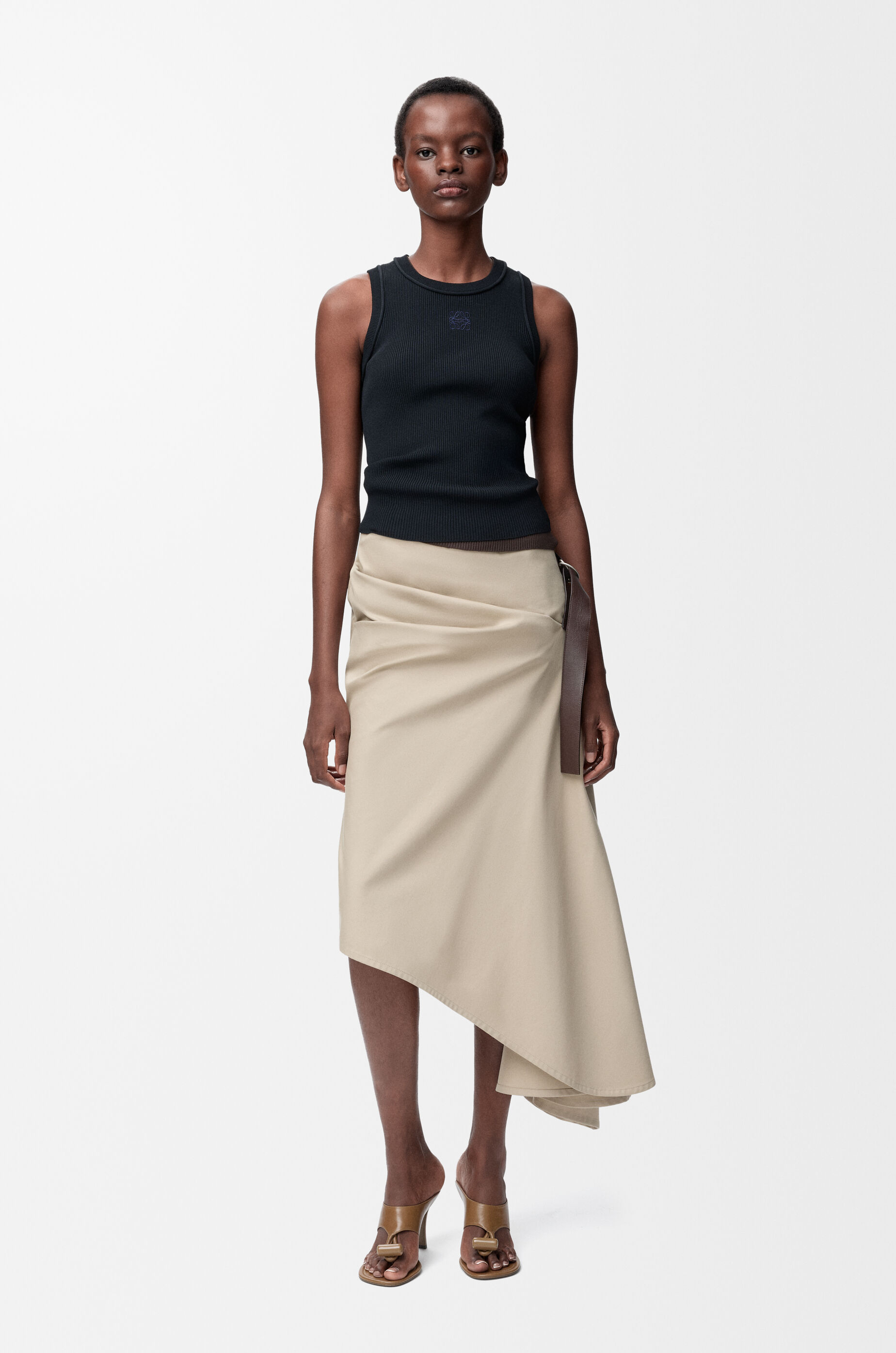 LOEWE Anagram tank top in stretch viscose Black