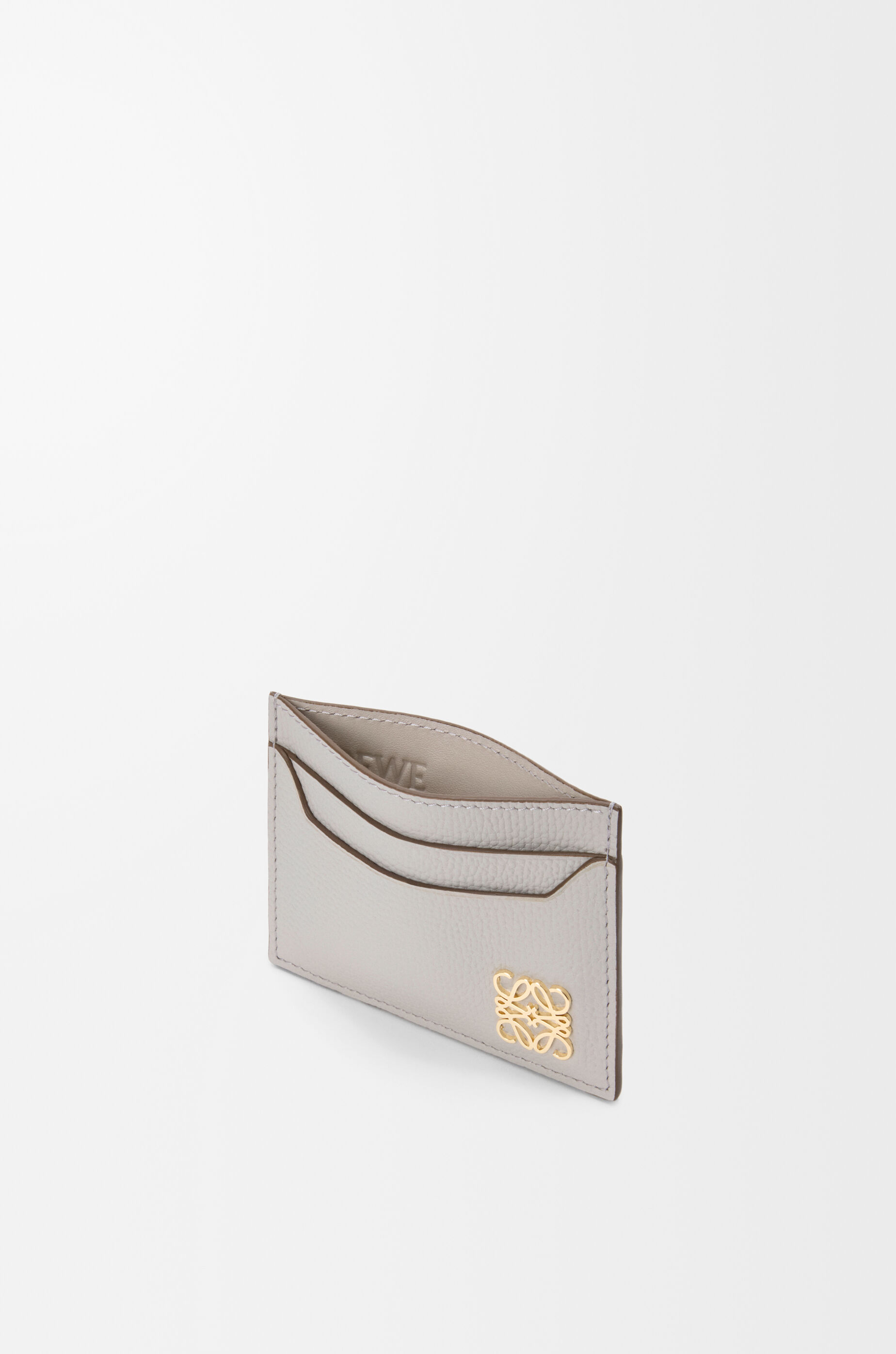 LOEWE Anagram plain cardholder in pebble grained calfskin Light Ghost Grey