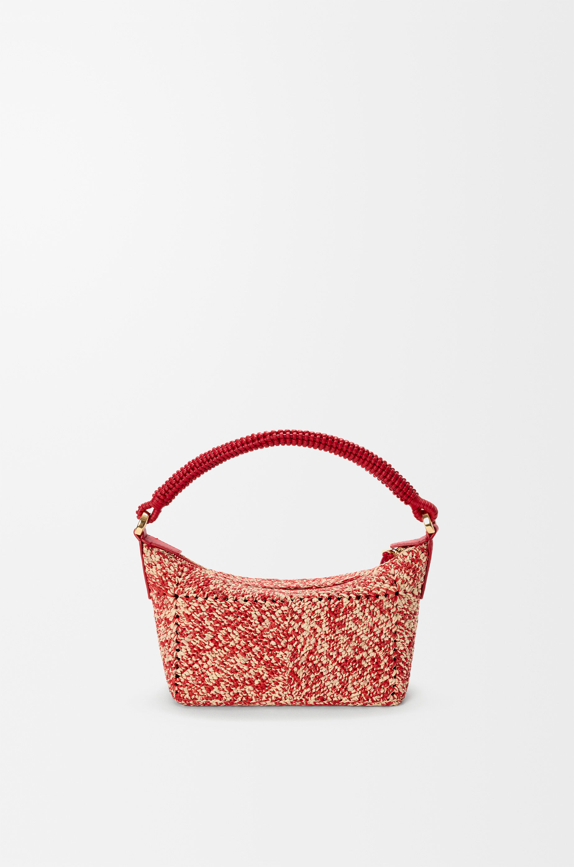 LOEWE Cala mini bag in melange raffia Red