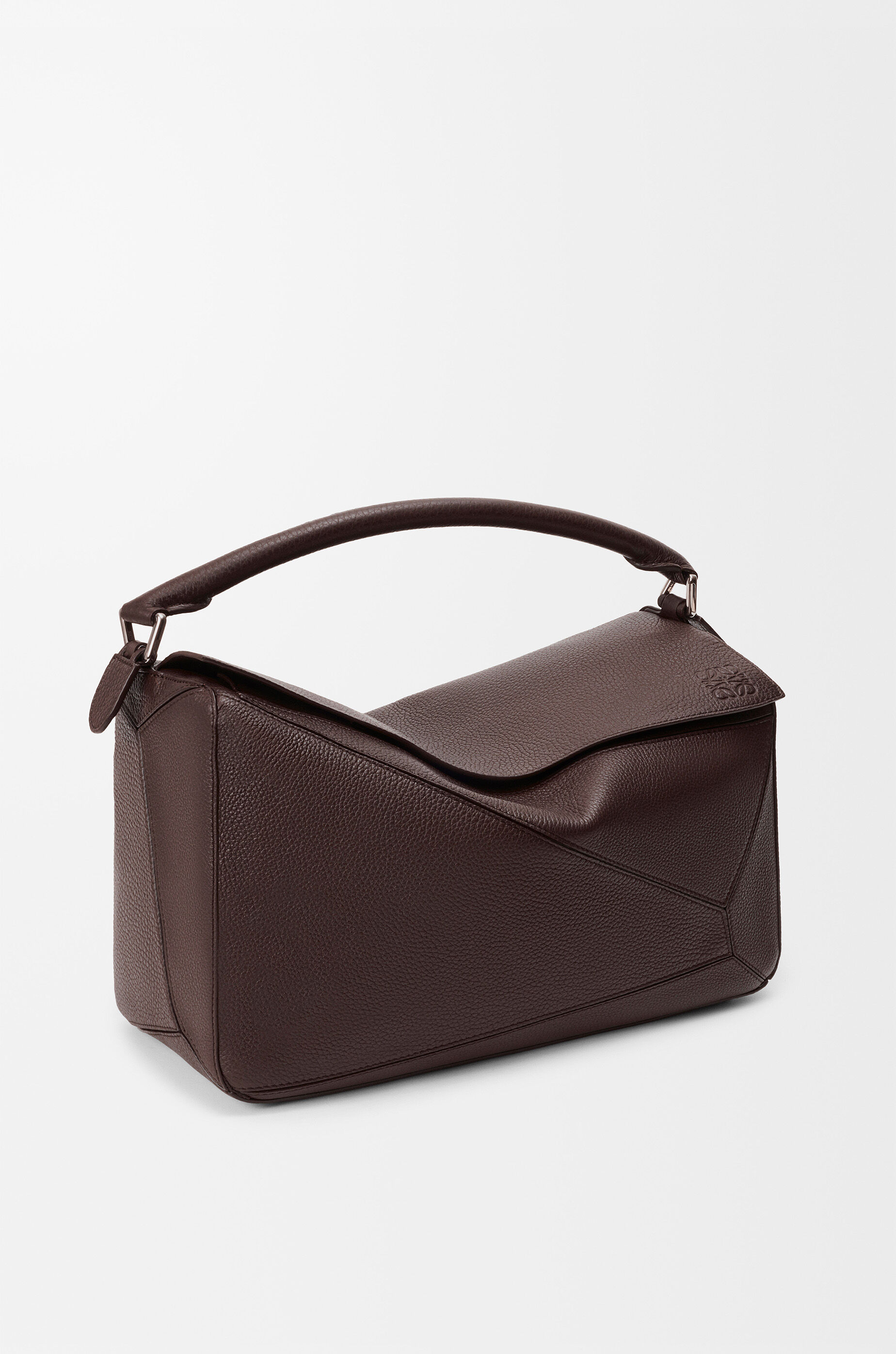 LOEWE Large Puzzle bag in supple grained calfskin Chocolate