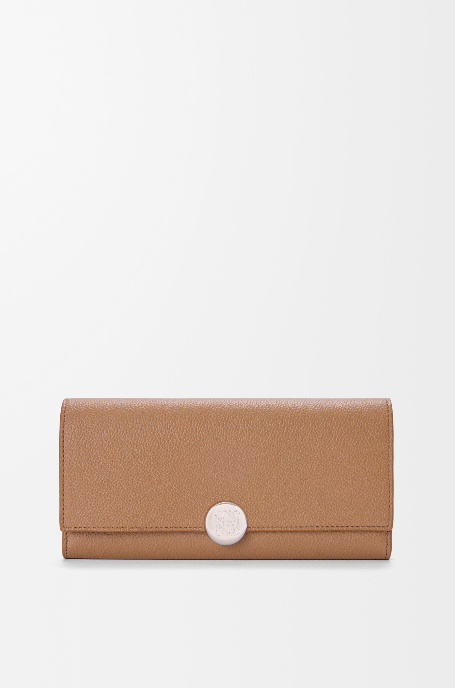LOEWE Pebble continental wallet in pebble grained calfskin Mocha
