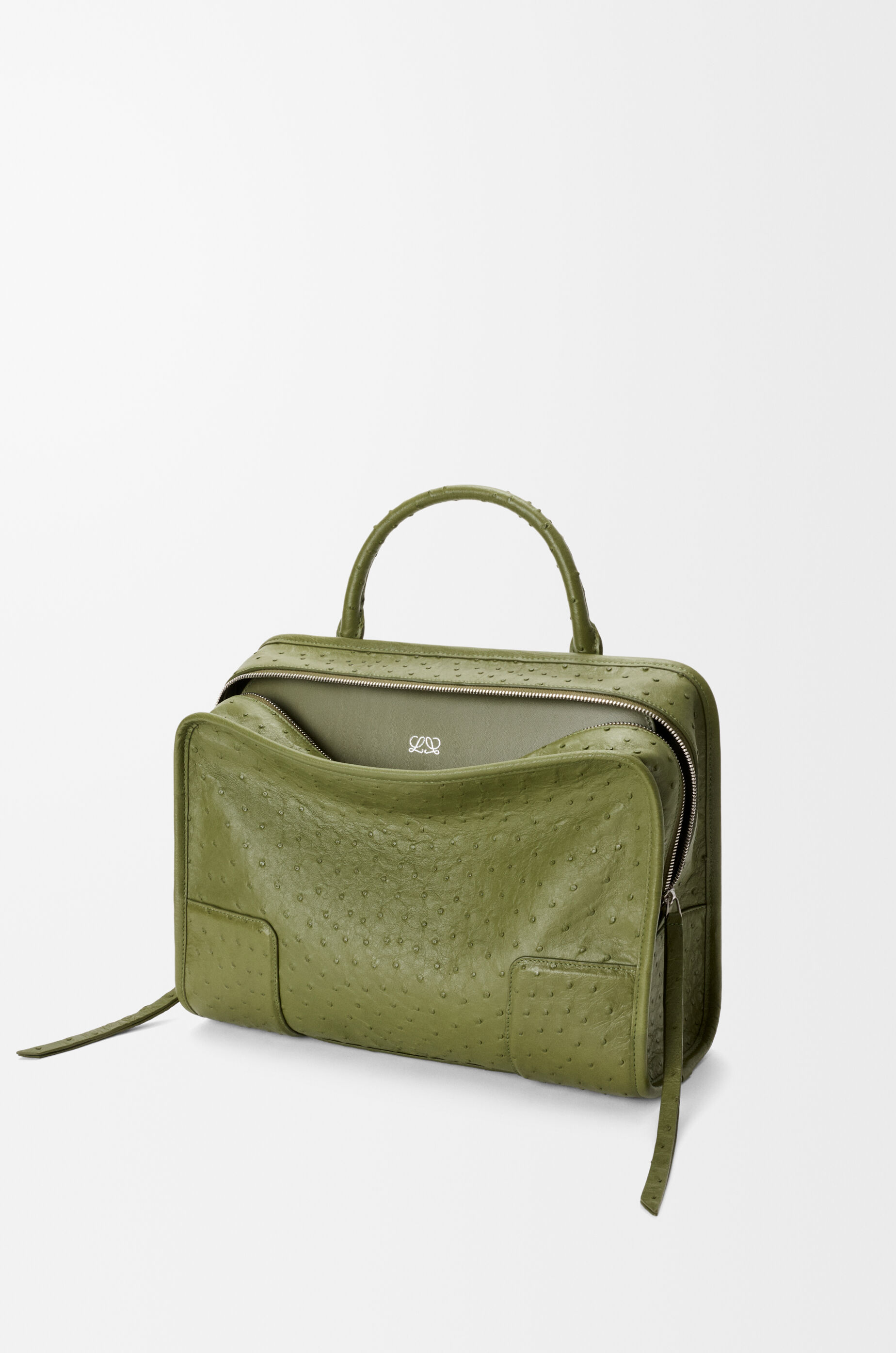 LOEWE Large Amazona 180 bag in ostrich Spring Green