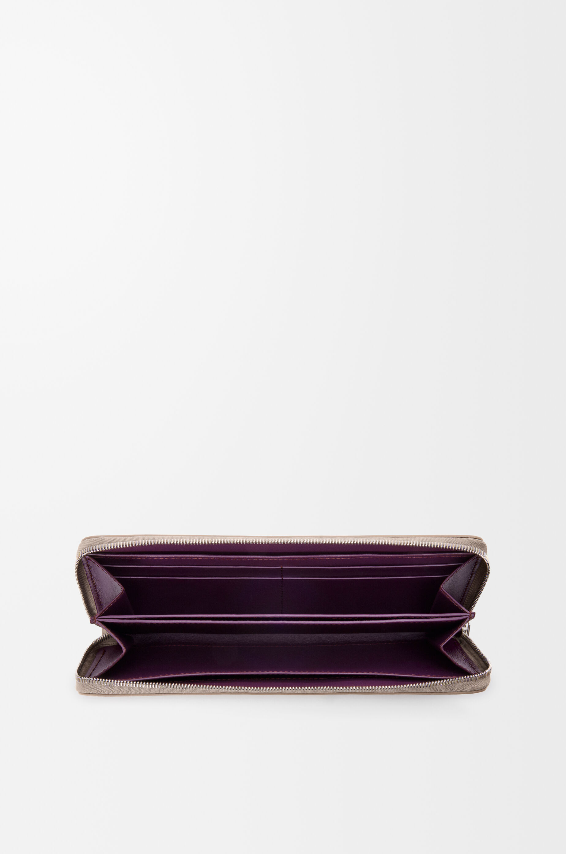 LOEWE Knot zip around wallet in shiny nappa calfskin Clay/Plum