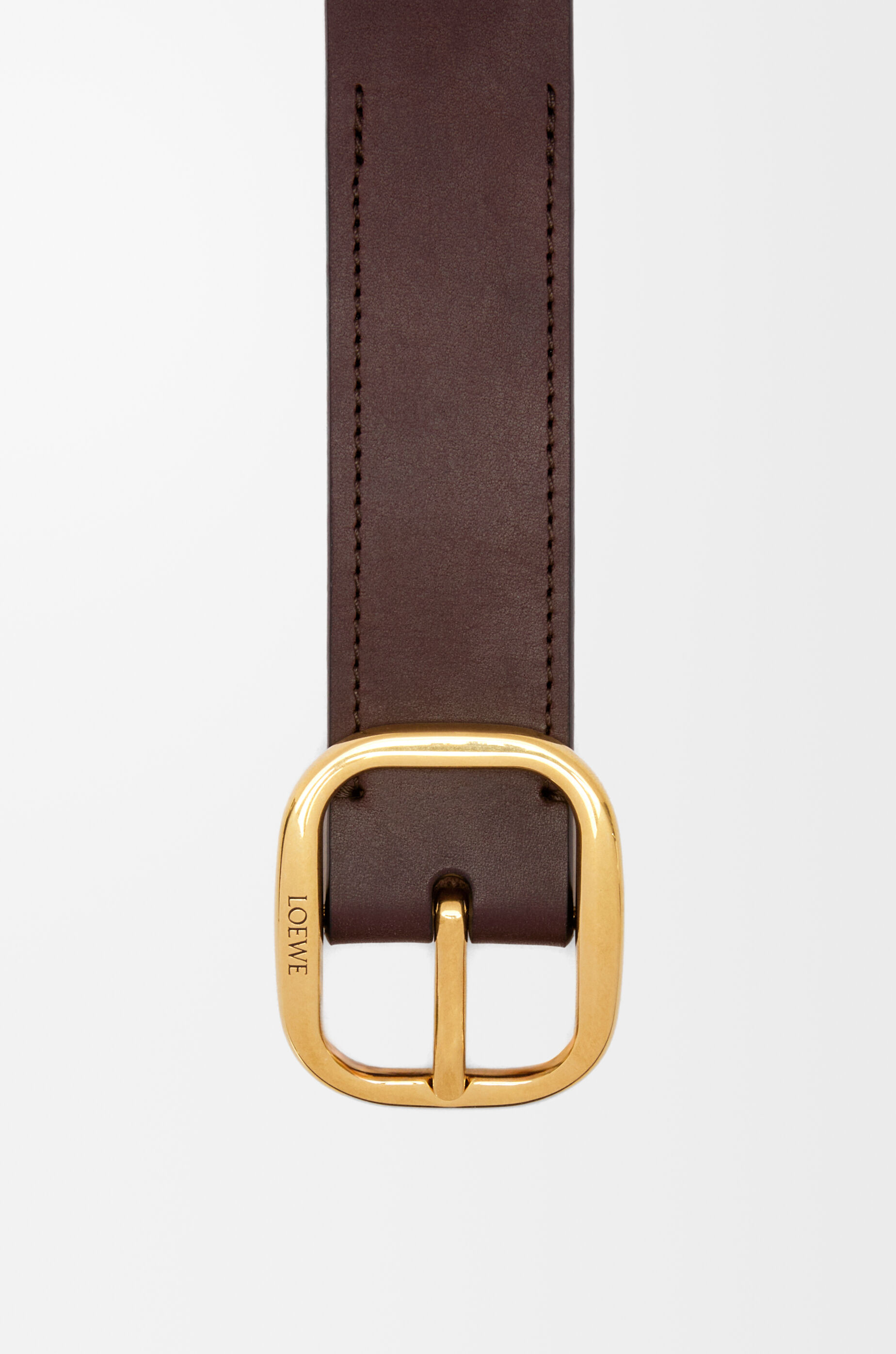 LOEWE Rounded soft belt in classic calfskin  Dark Brown
