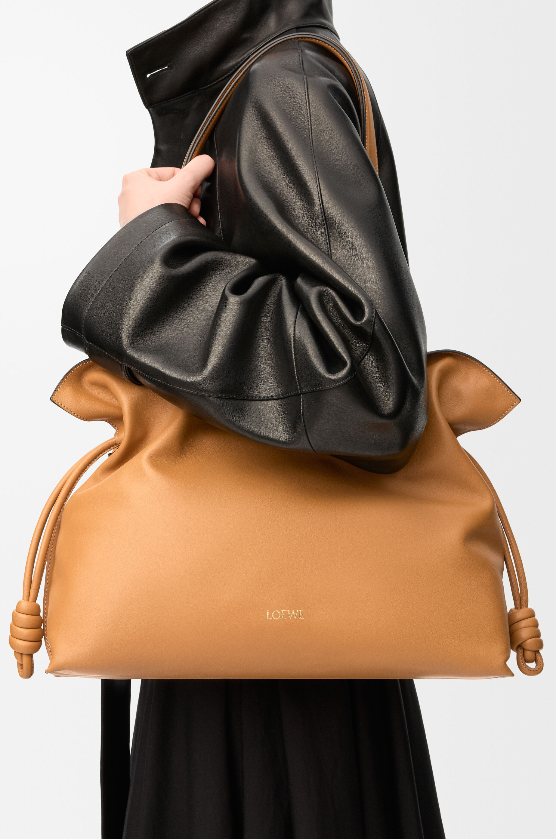 LOEWE Large Flamenco clutch in nappa calfskin Warm Desert