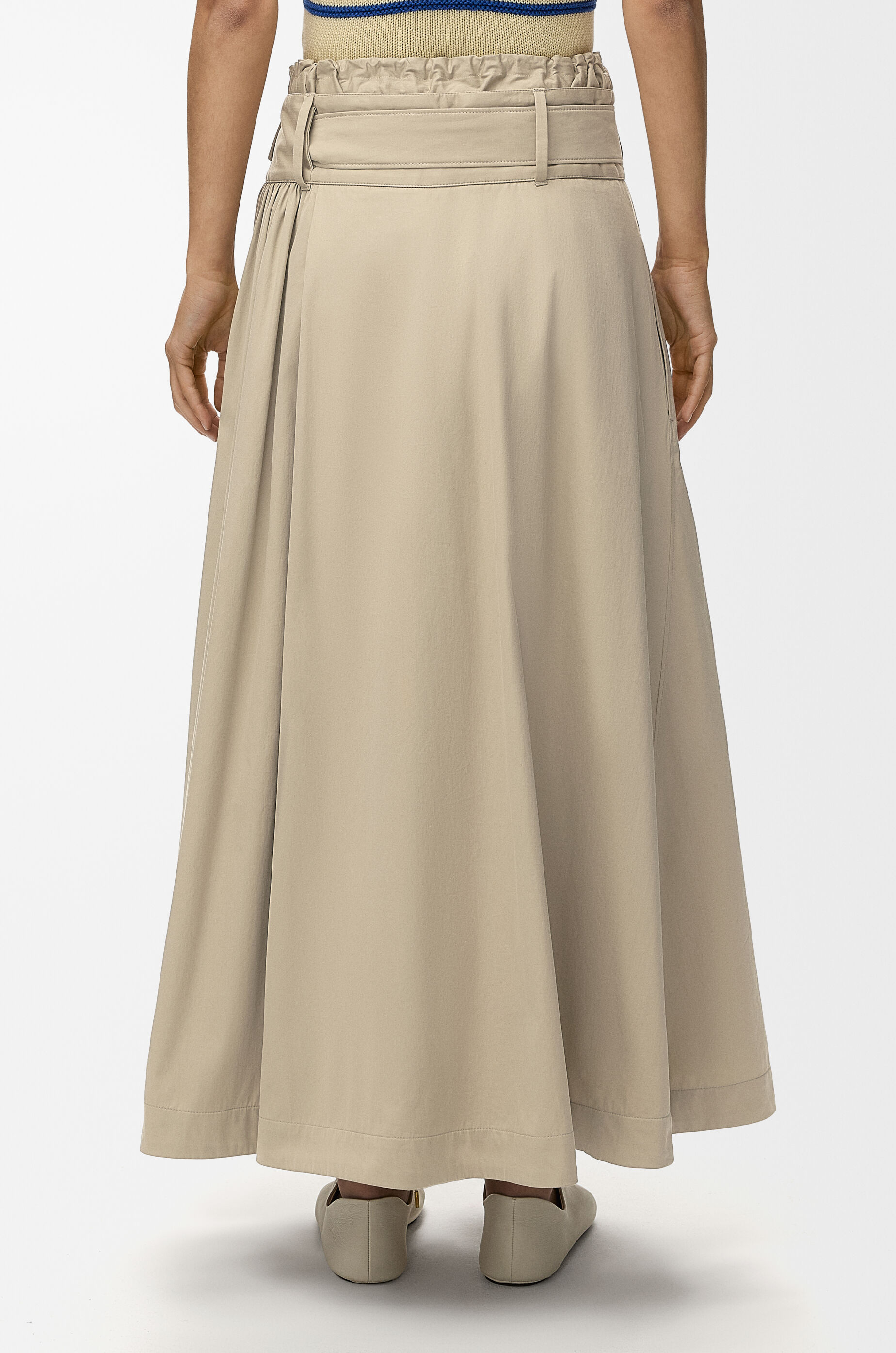 LOEWE Skirt in cotton and silk Beige