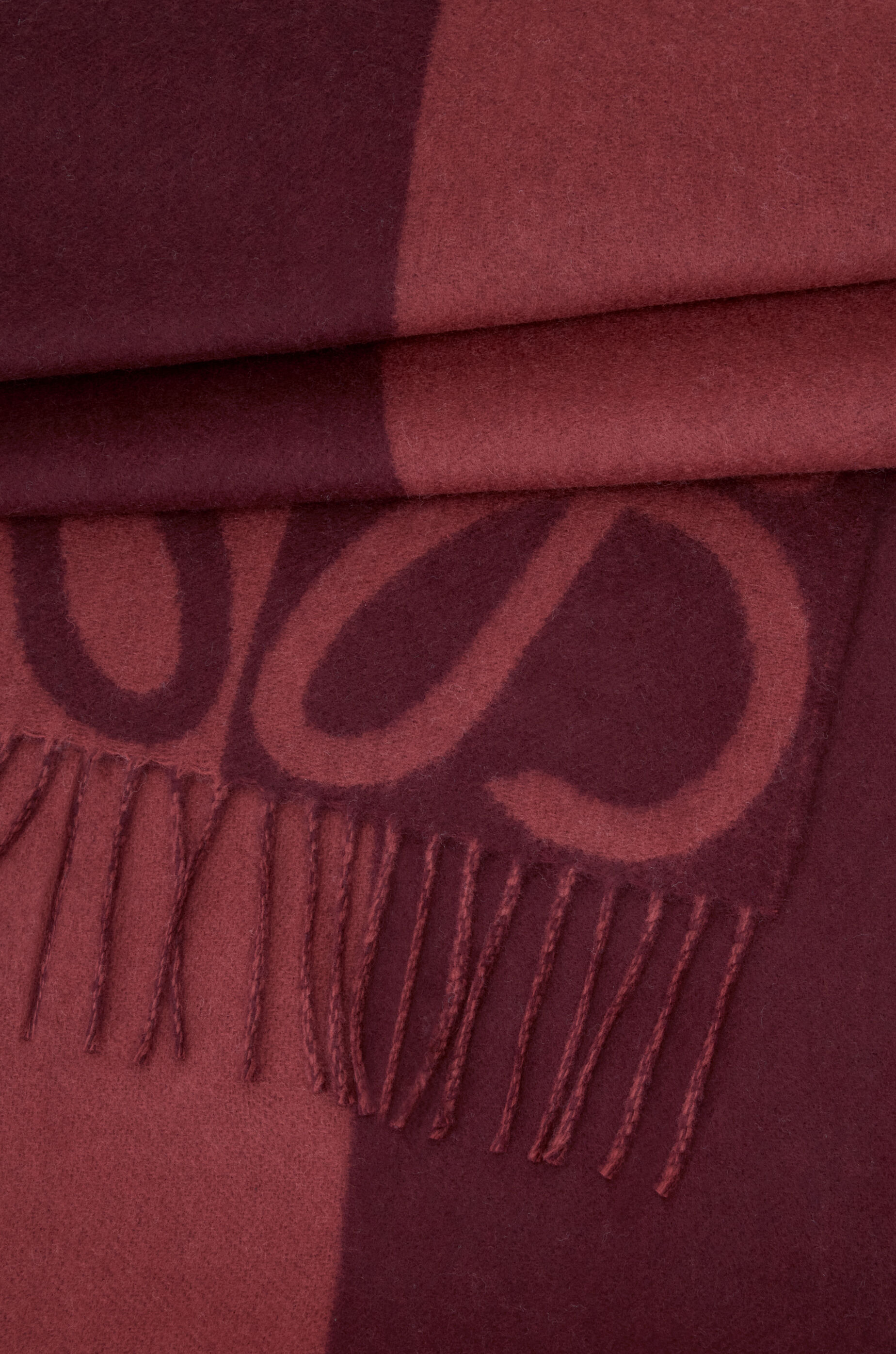 LOEWE Scarf in wool and cashmere Burgundy/Mahogany