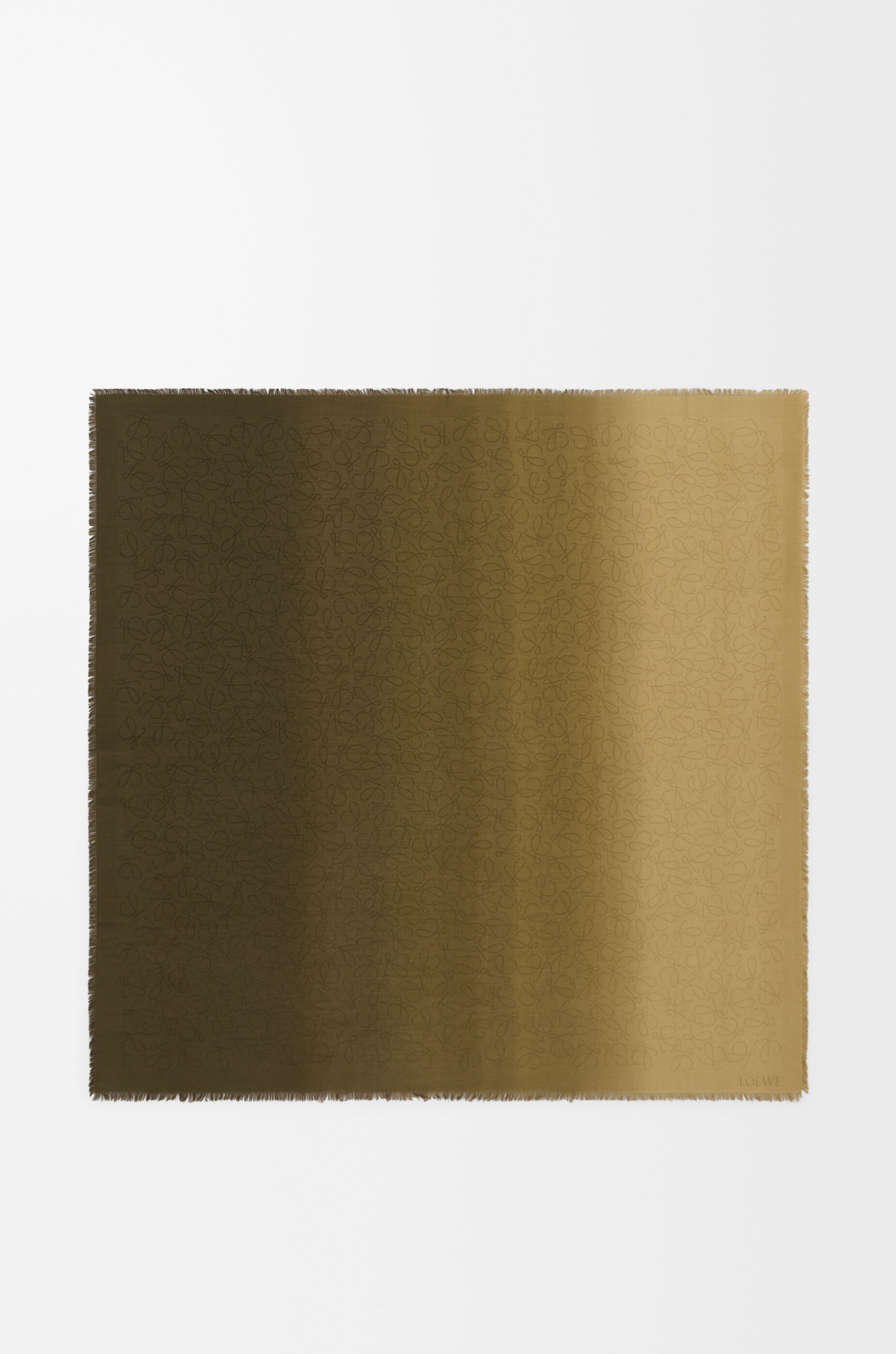 LOEWE Scarf in wool and silk Khaki Green