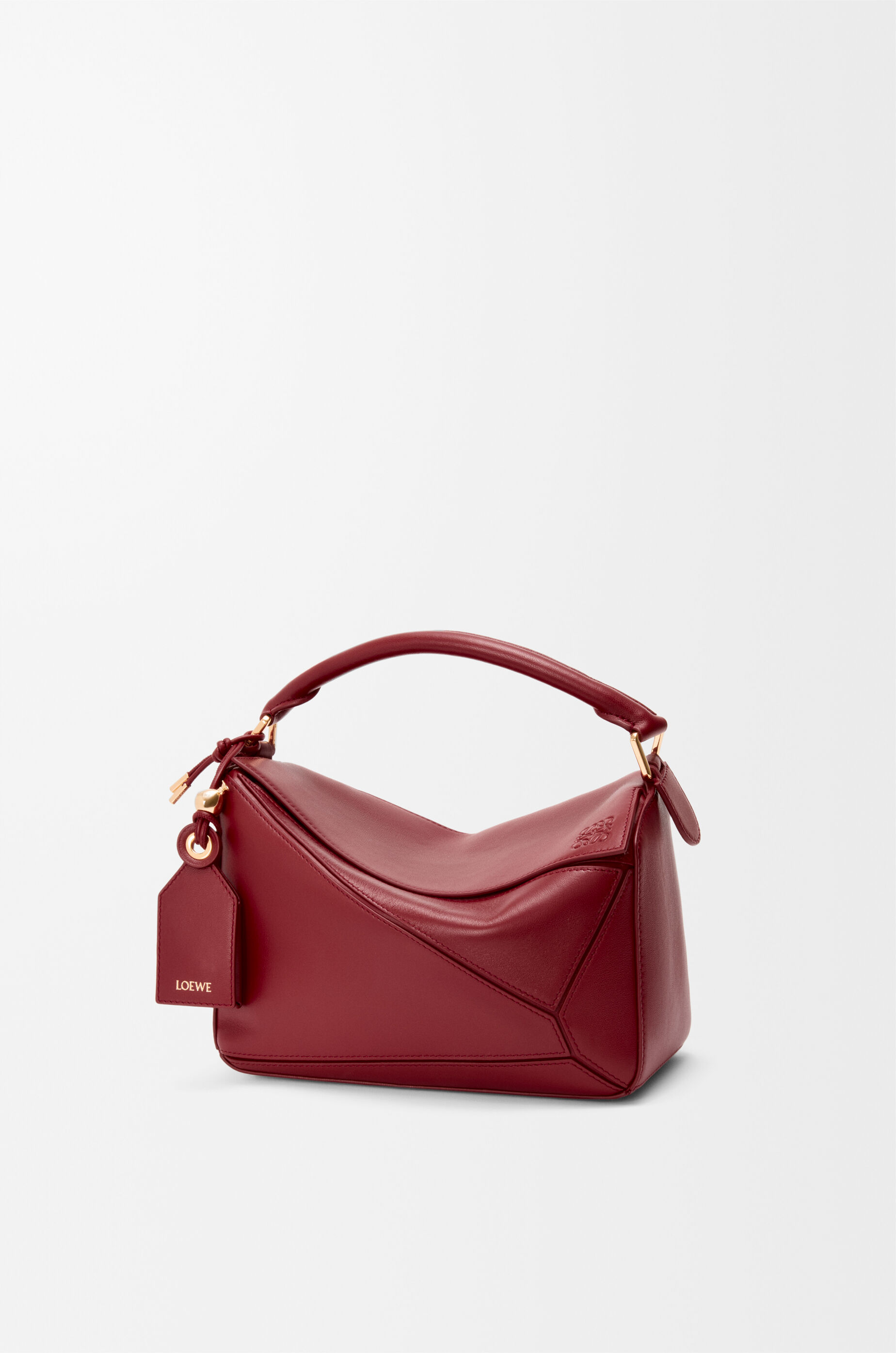 LOEWE Small Featherlight Puzzle bag in nappa lambskin Burnt Red