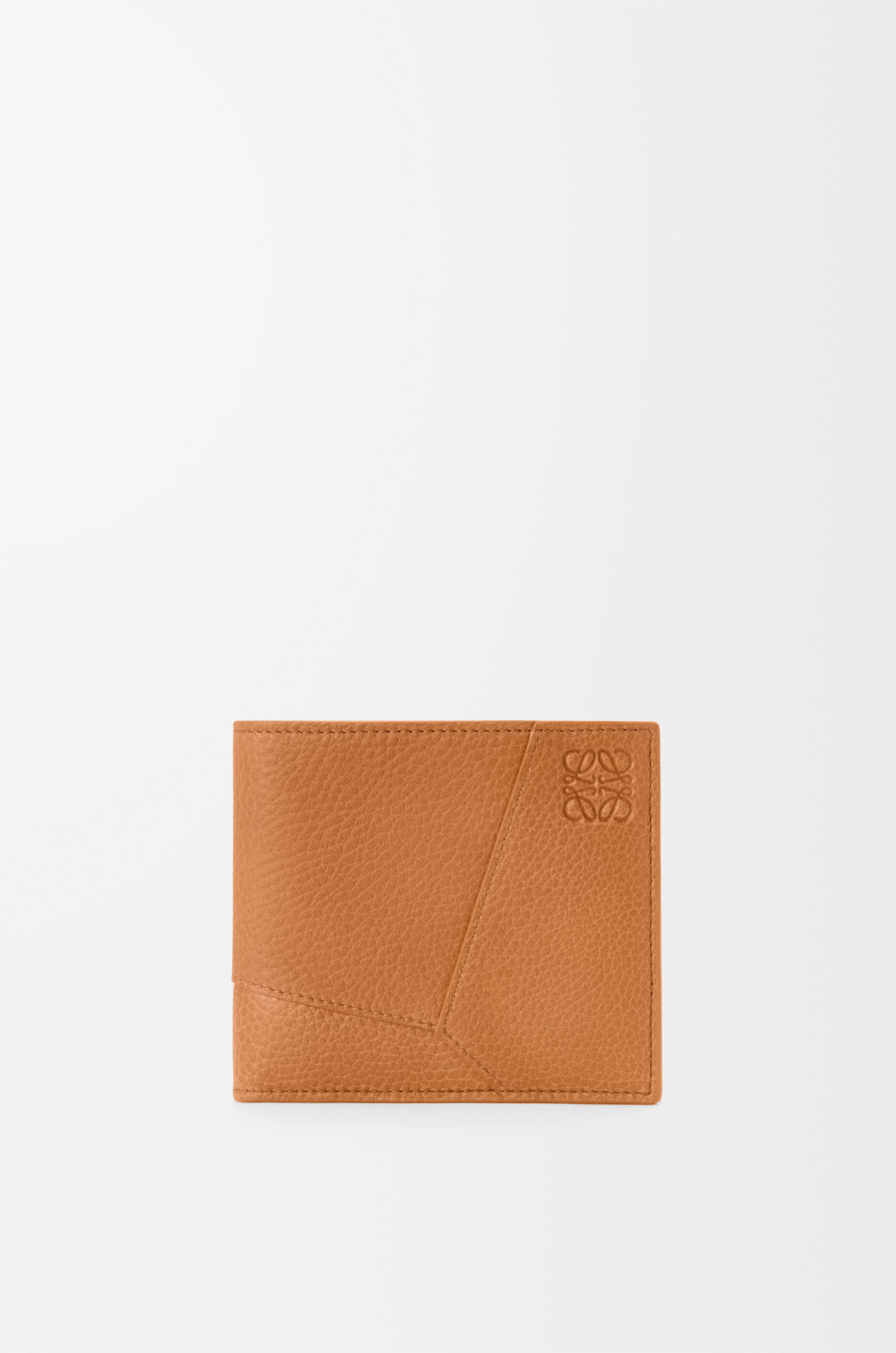 LOEWE Puzzle bifold wallet in supple grained calfskin Light Canyon Brown