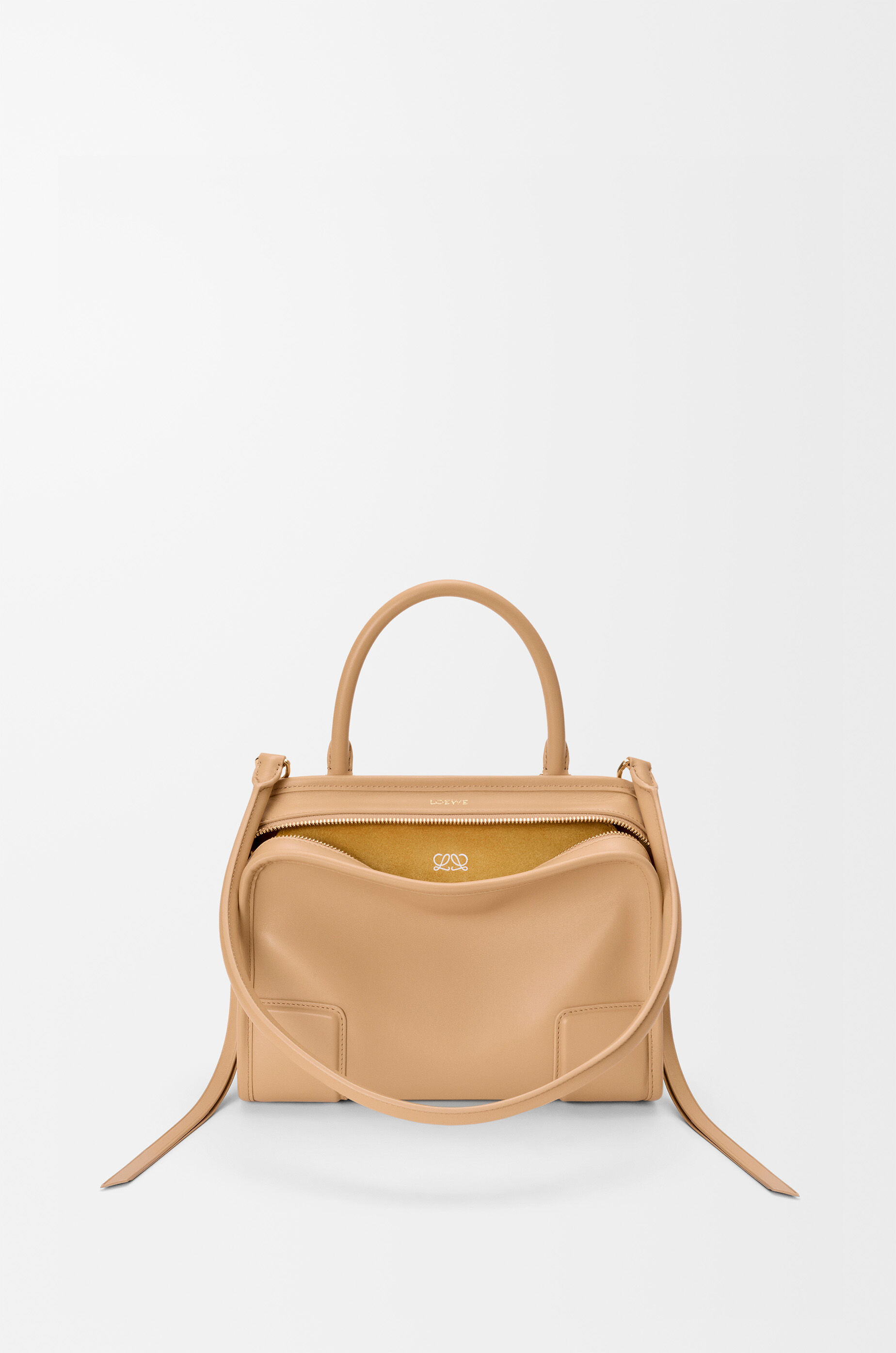 LOEWE Small Amazona 180 bag in soft calfskin Silk Beige/Mustard