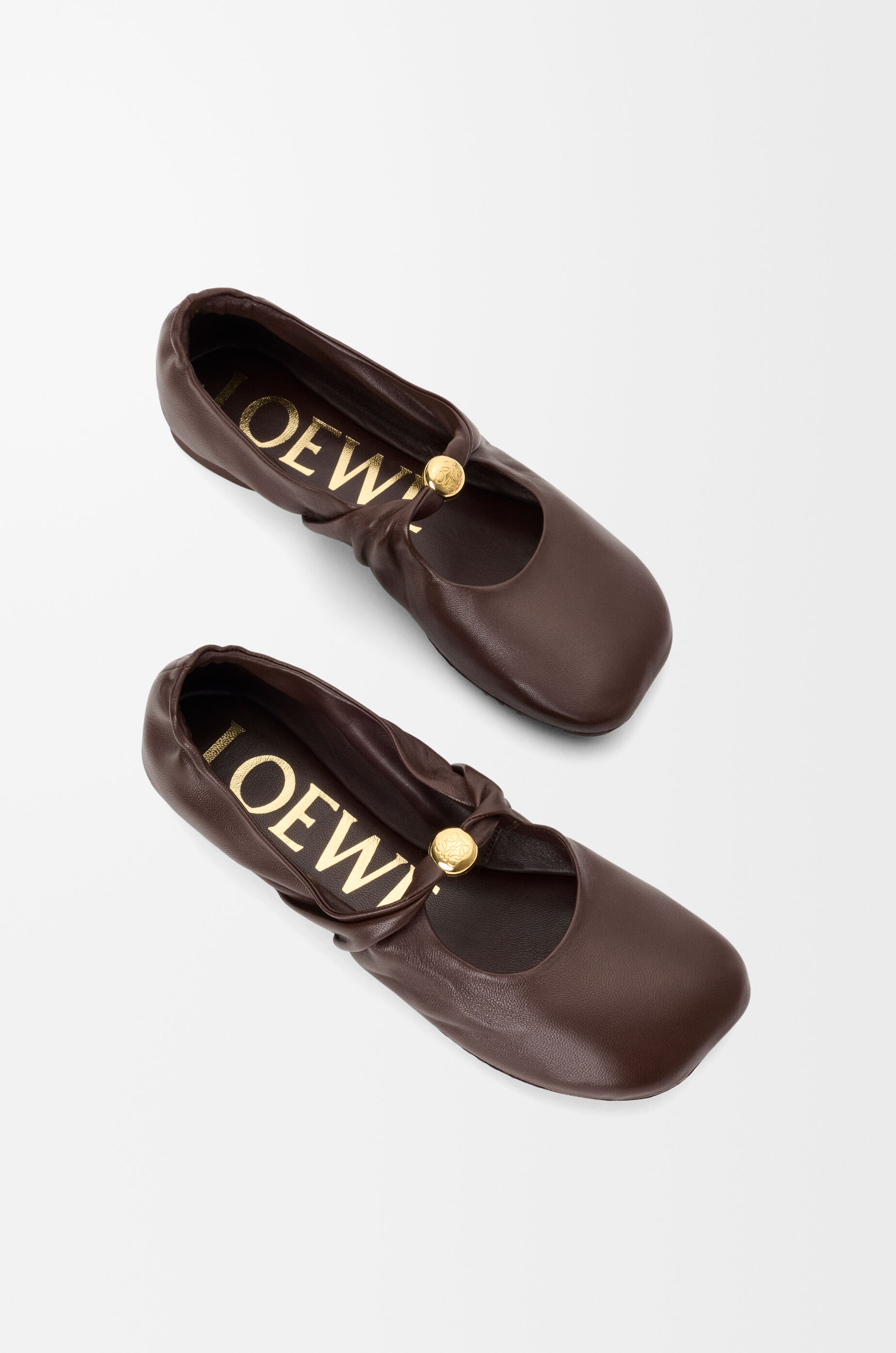 LOEWE Pebble Soft ballerina in nappa lambskin Brownie