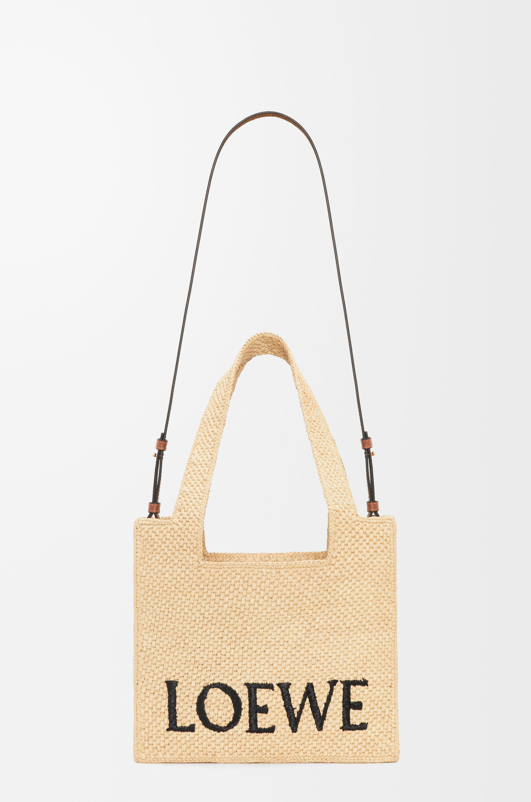 LOEWE Medium LOEWE Font tote in raffia Natural