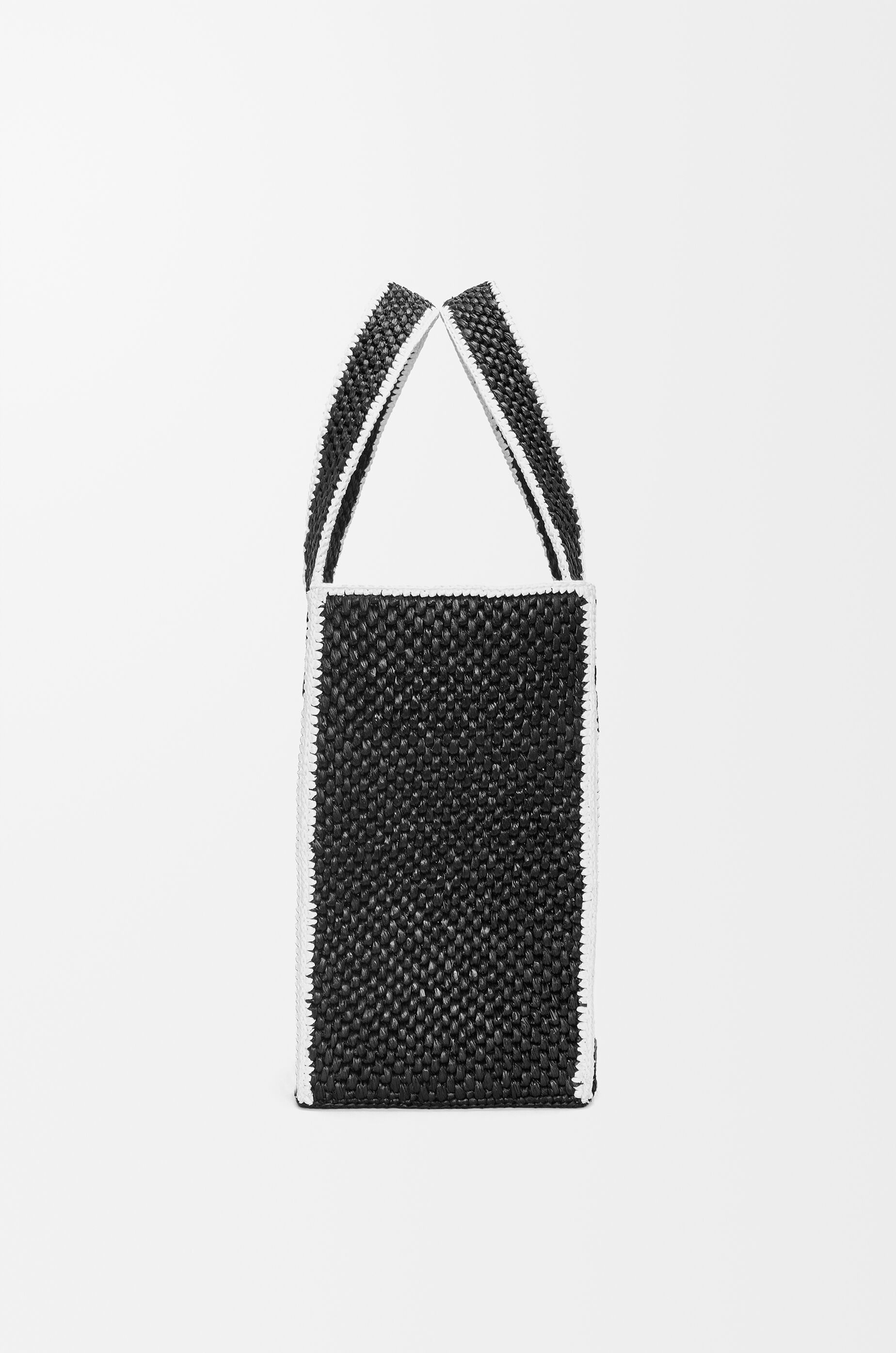 LOEWE Large LOEWE Font Tote in raffia Black
