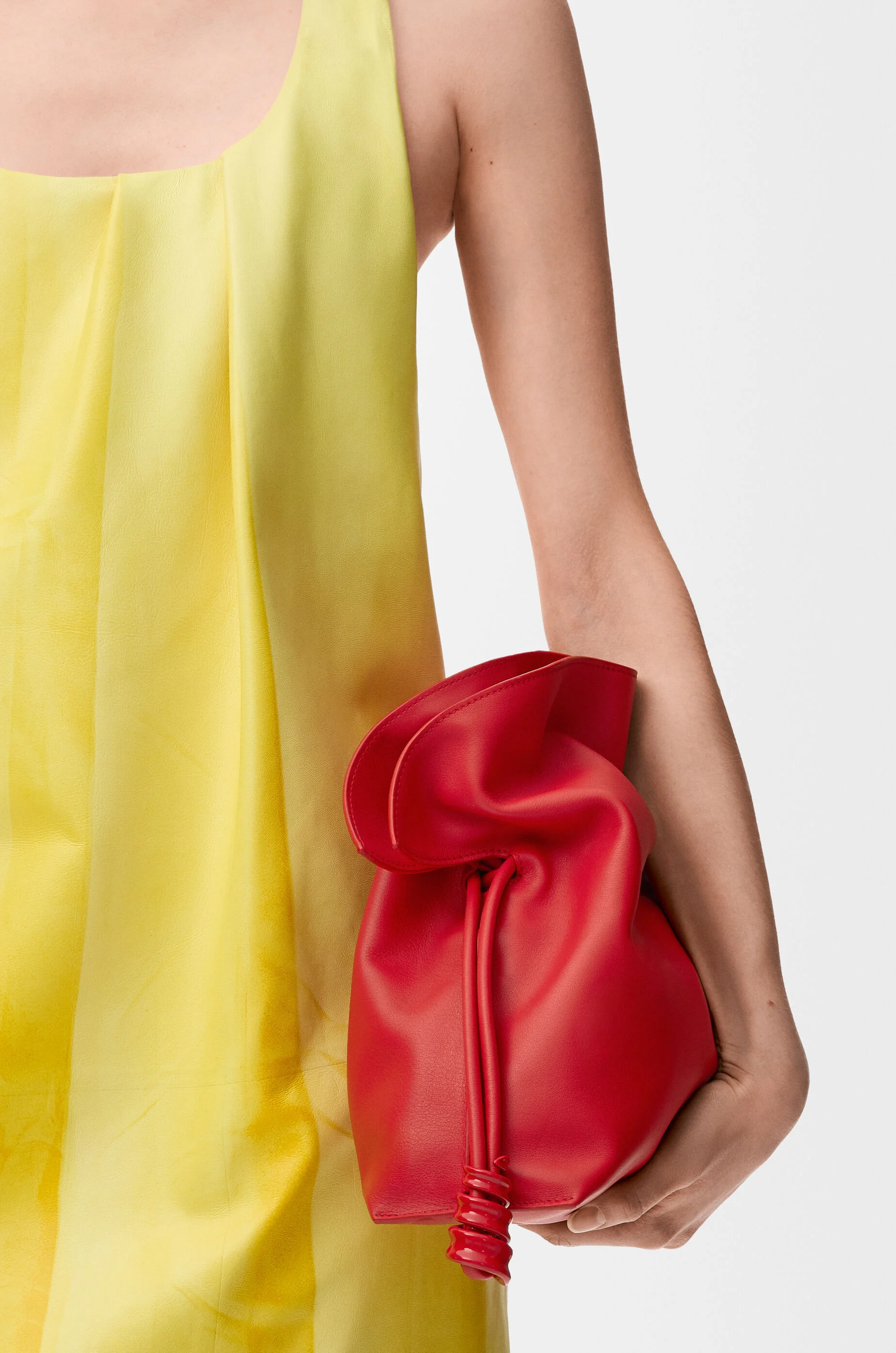 LOEWE Medium Coil Flamenco clutch in nappa calfskin Scarlet Red