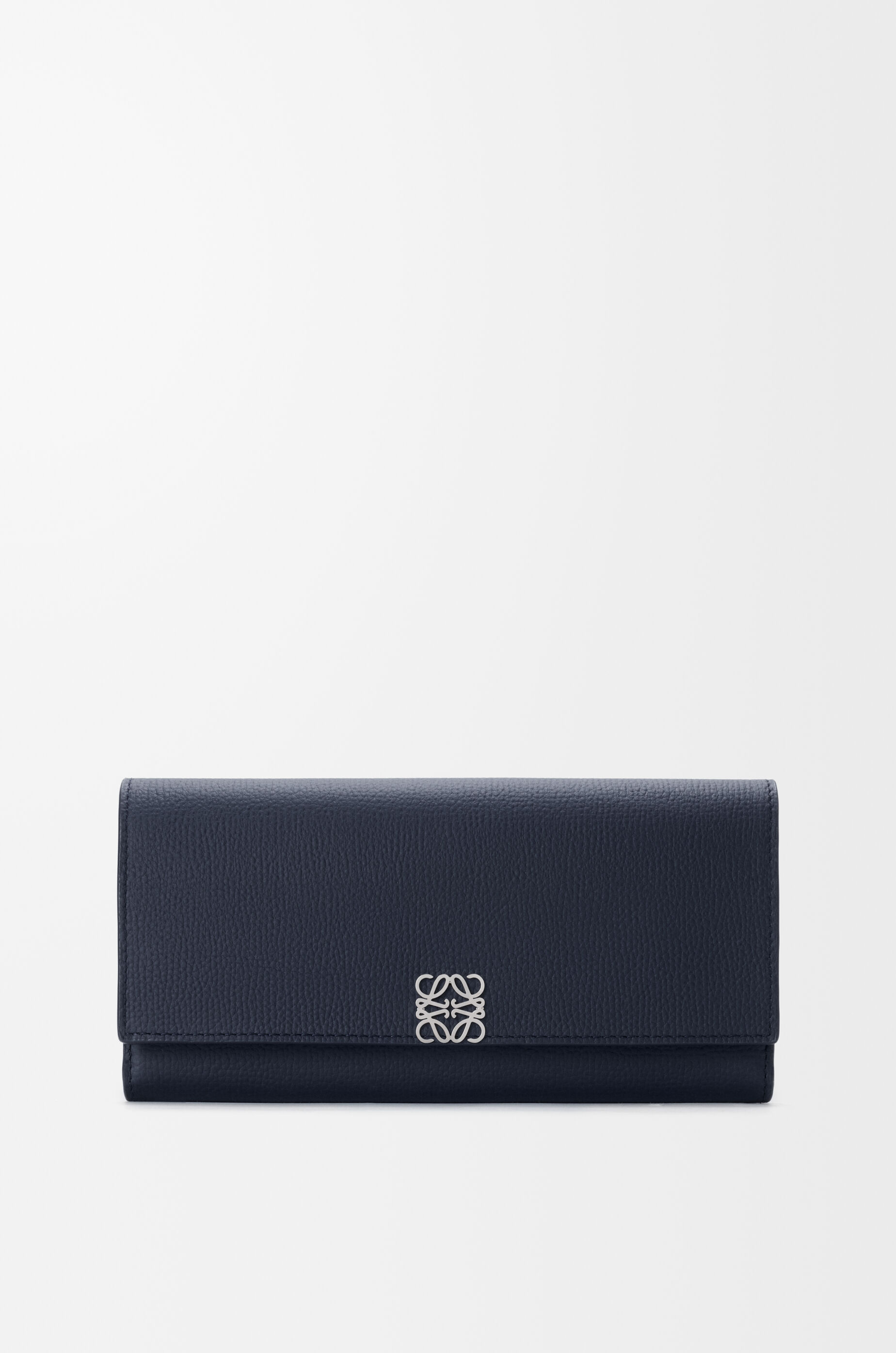 LOEWE Anagram continental wallet in pebble grained calfskin Deep Navy