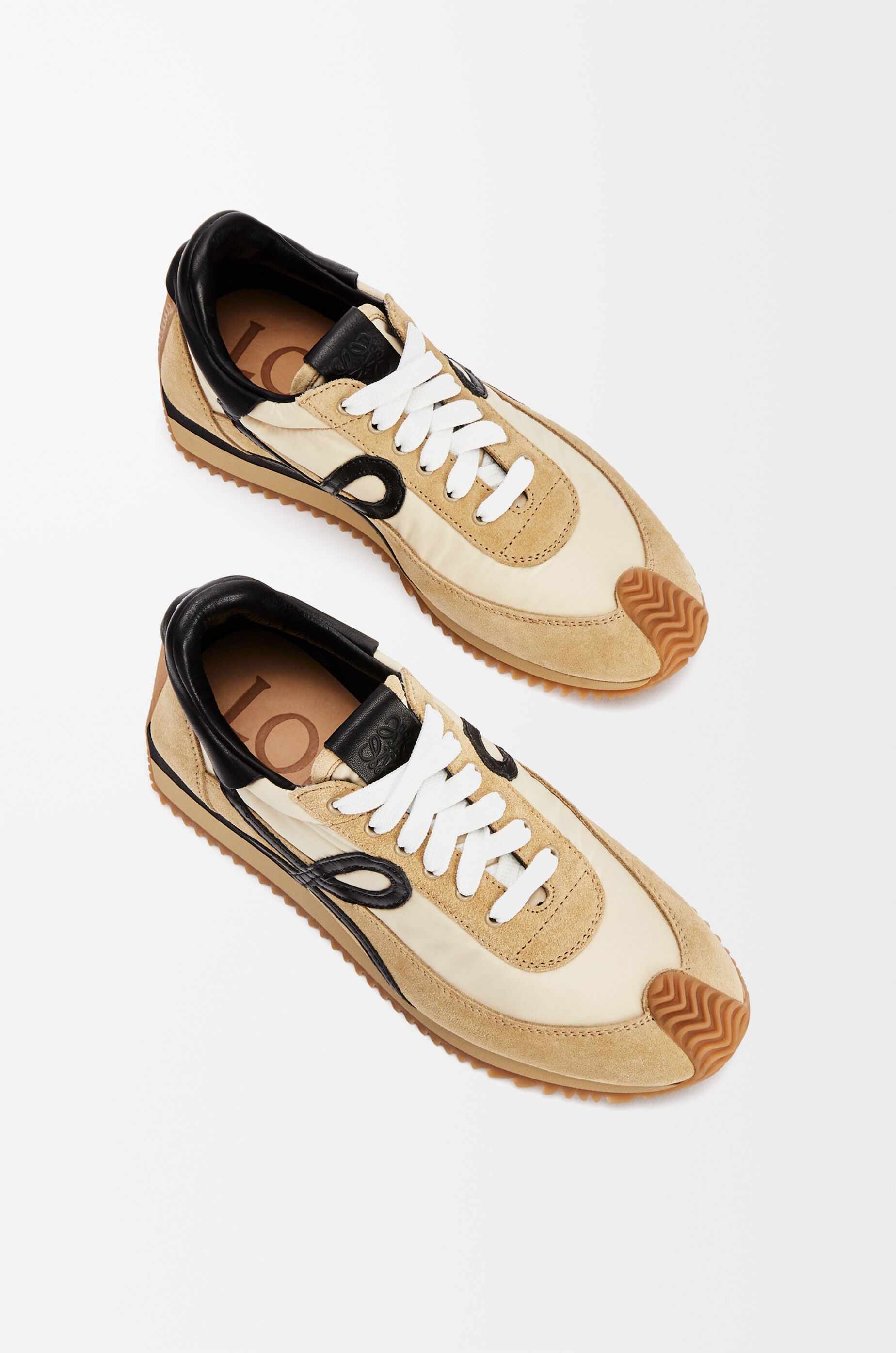 LOEWE Flow Runner in nylon and suede Gold/Black