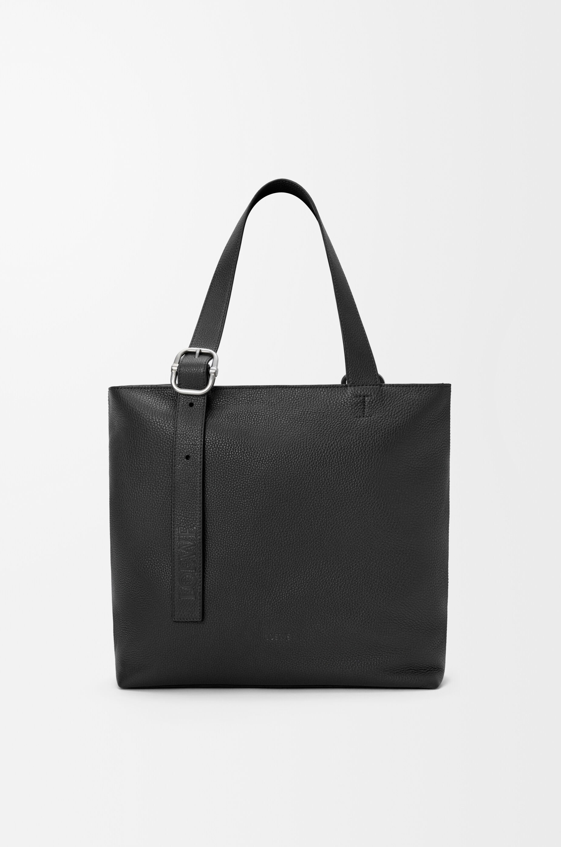 LOEWE Loop zipped tote in supple grained calfskin Black
