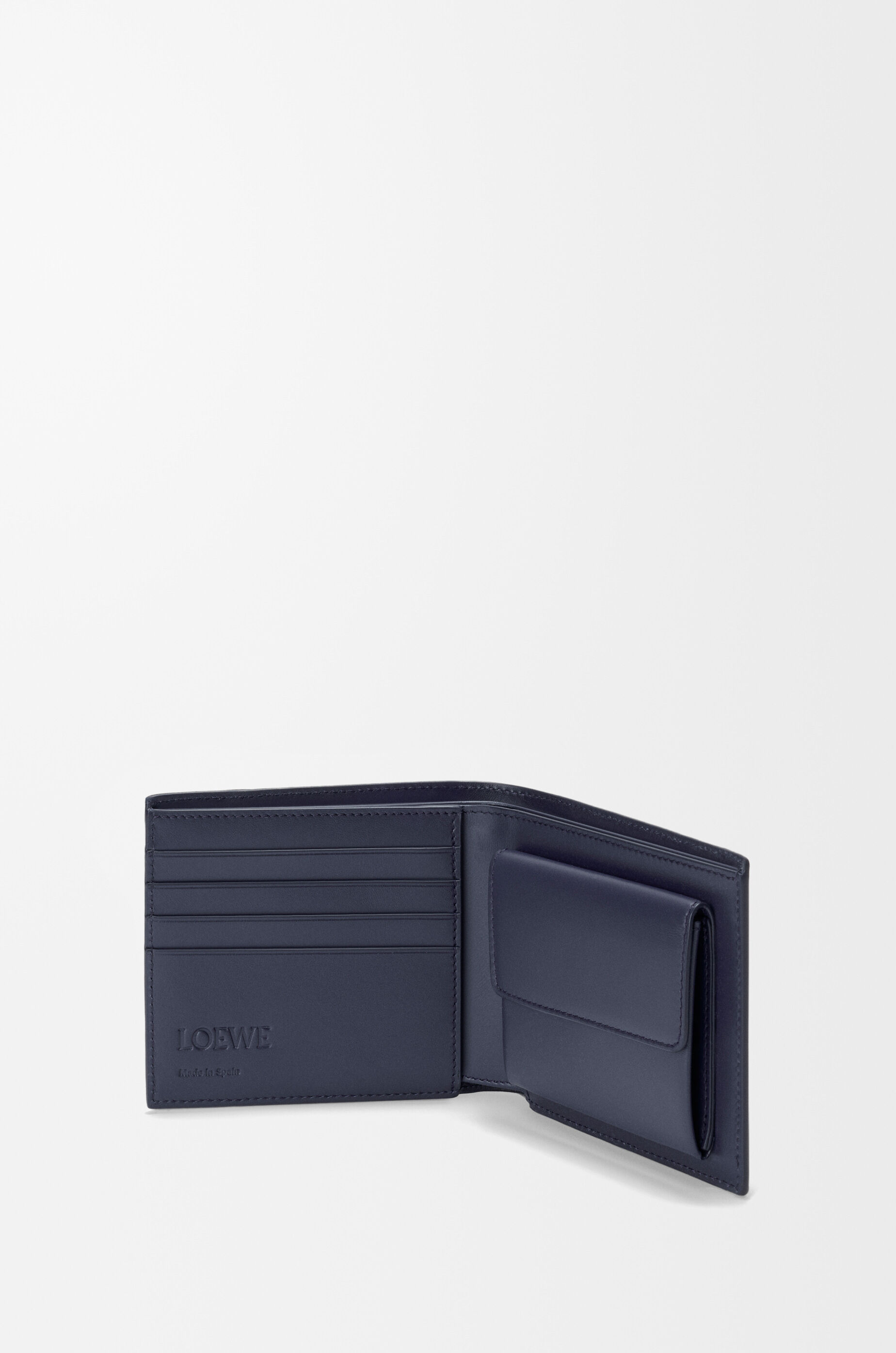 LOEWE Puzzle bifold coin wallet in classic calfskin Blue Grey/Navy