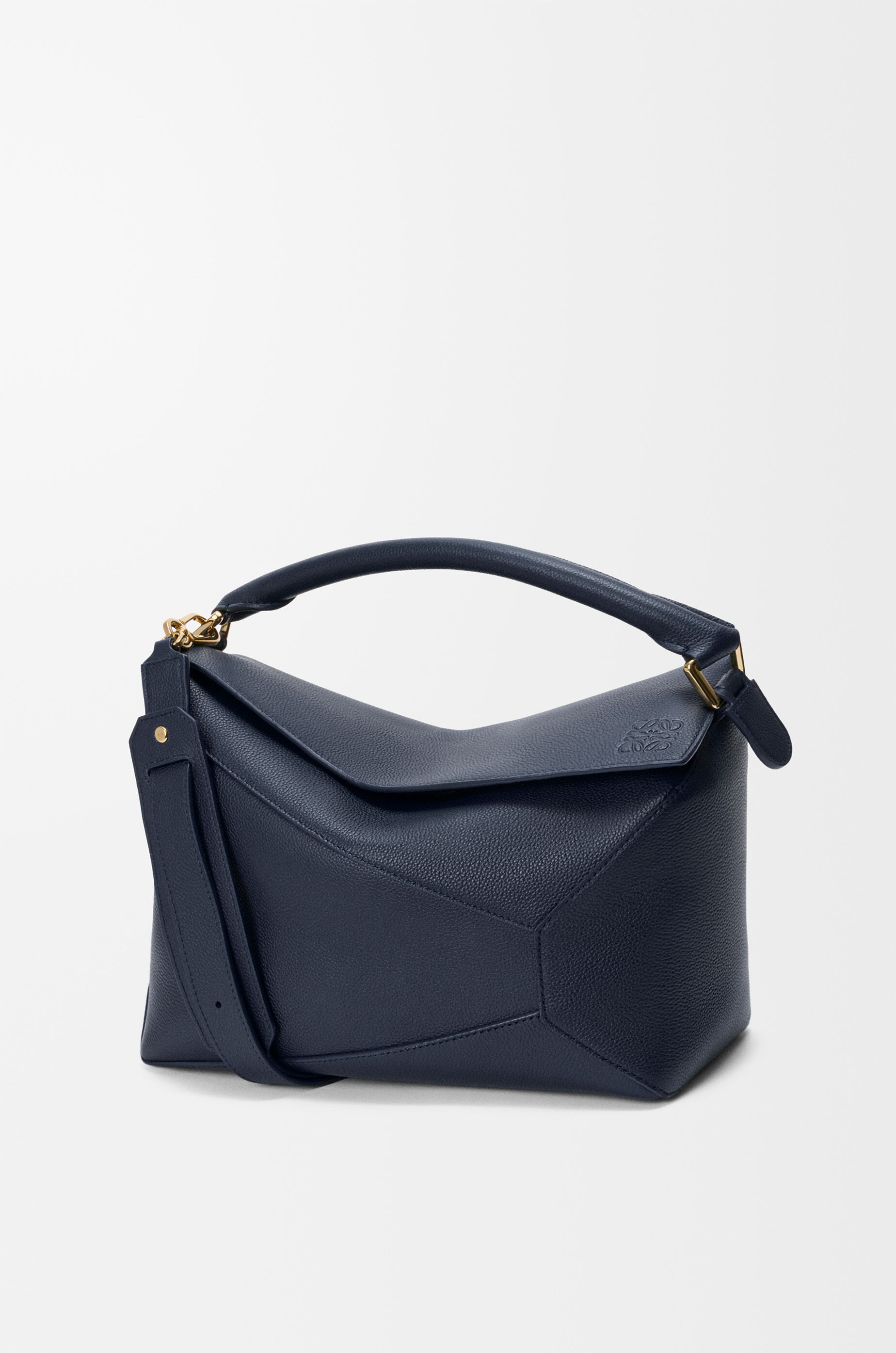 LOEWE Medium Puzzle Edge bag in soft grained calfskin Deep Navy