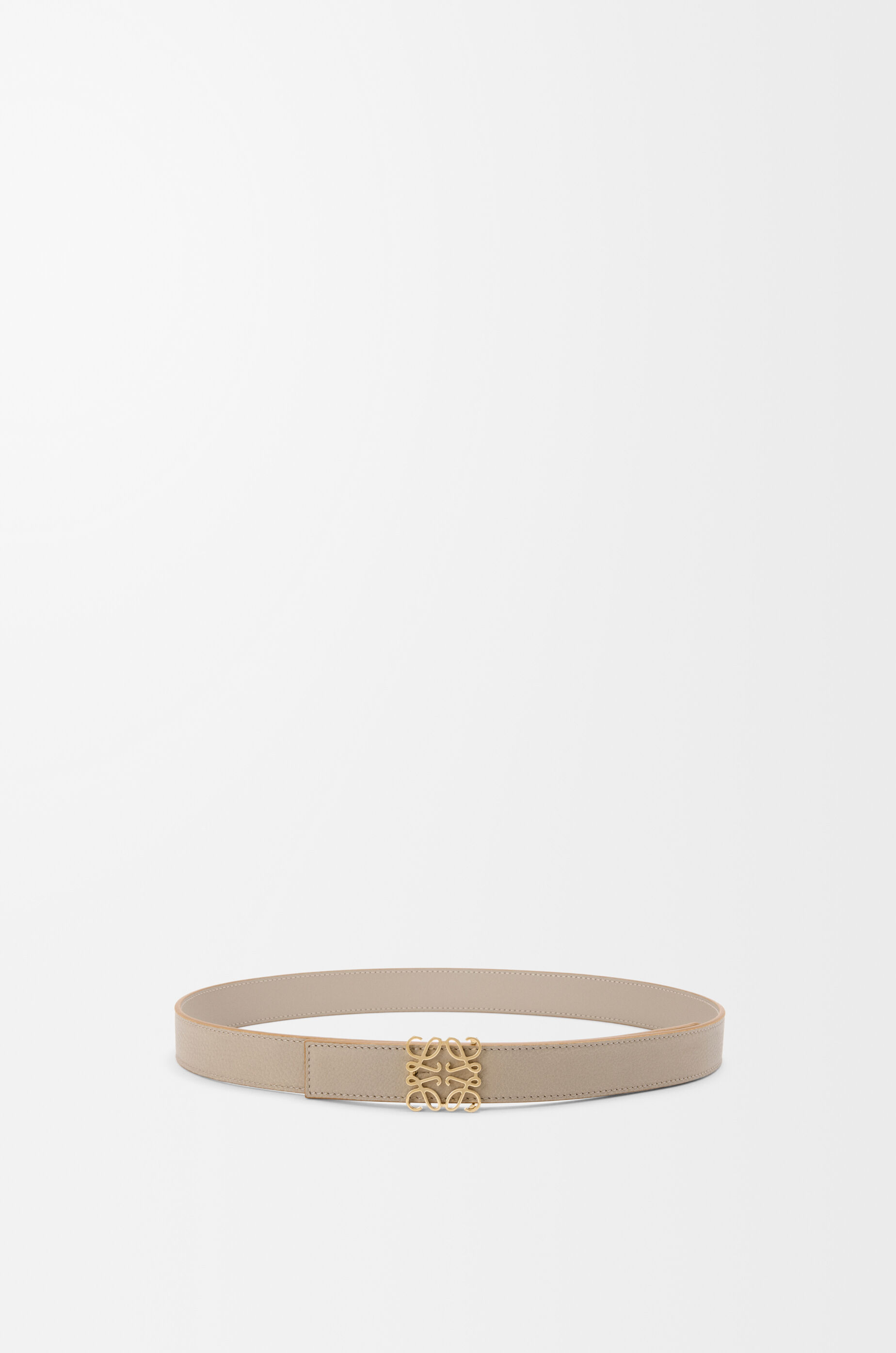 LOEWE Reversible Anagram belt in supple grained calfskin Clay/Gold