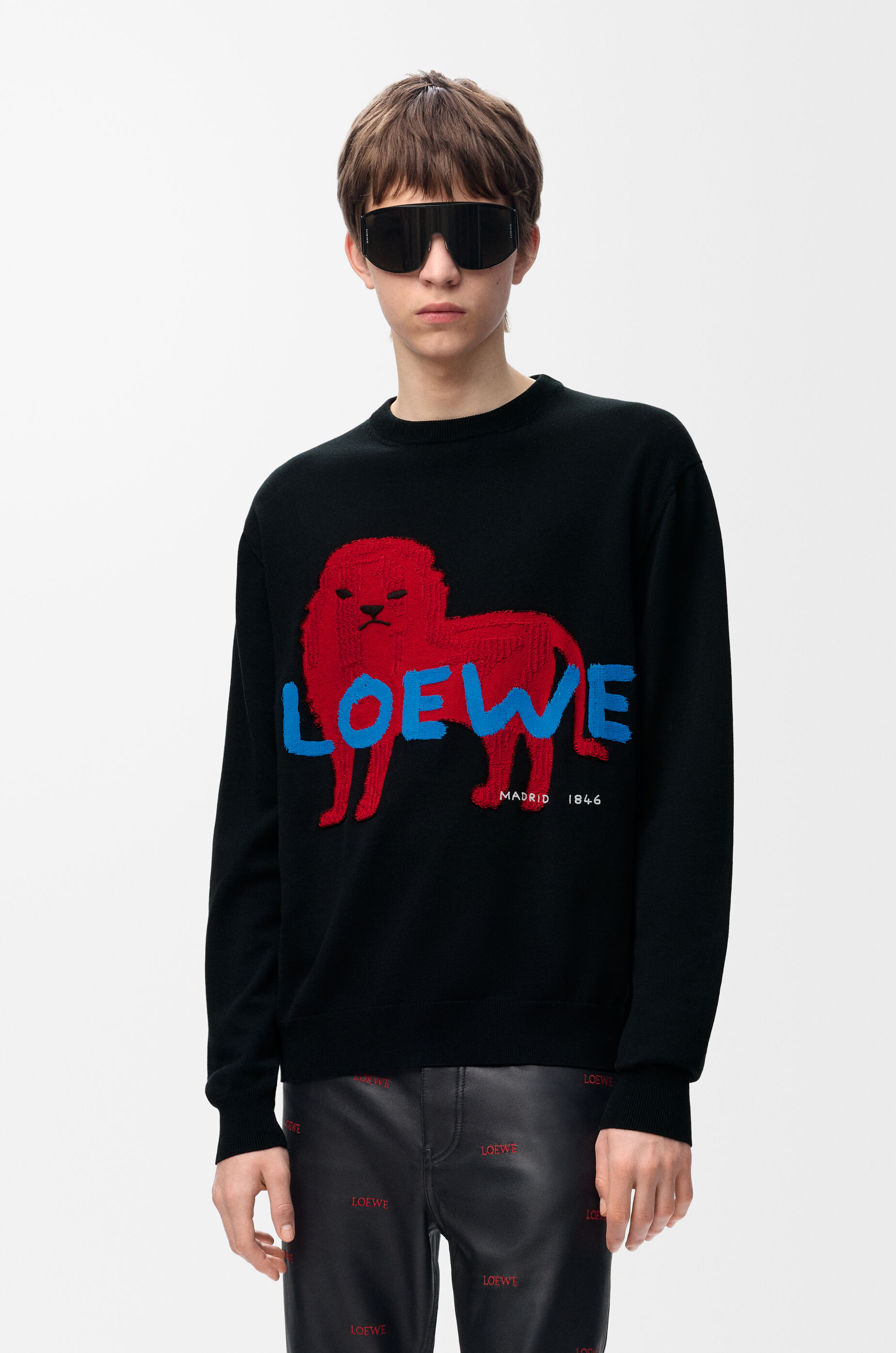LOEWE Sweater in cotton and silk Black