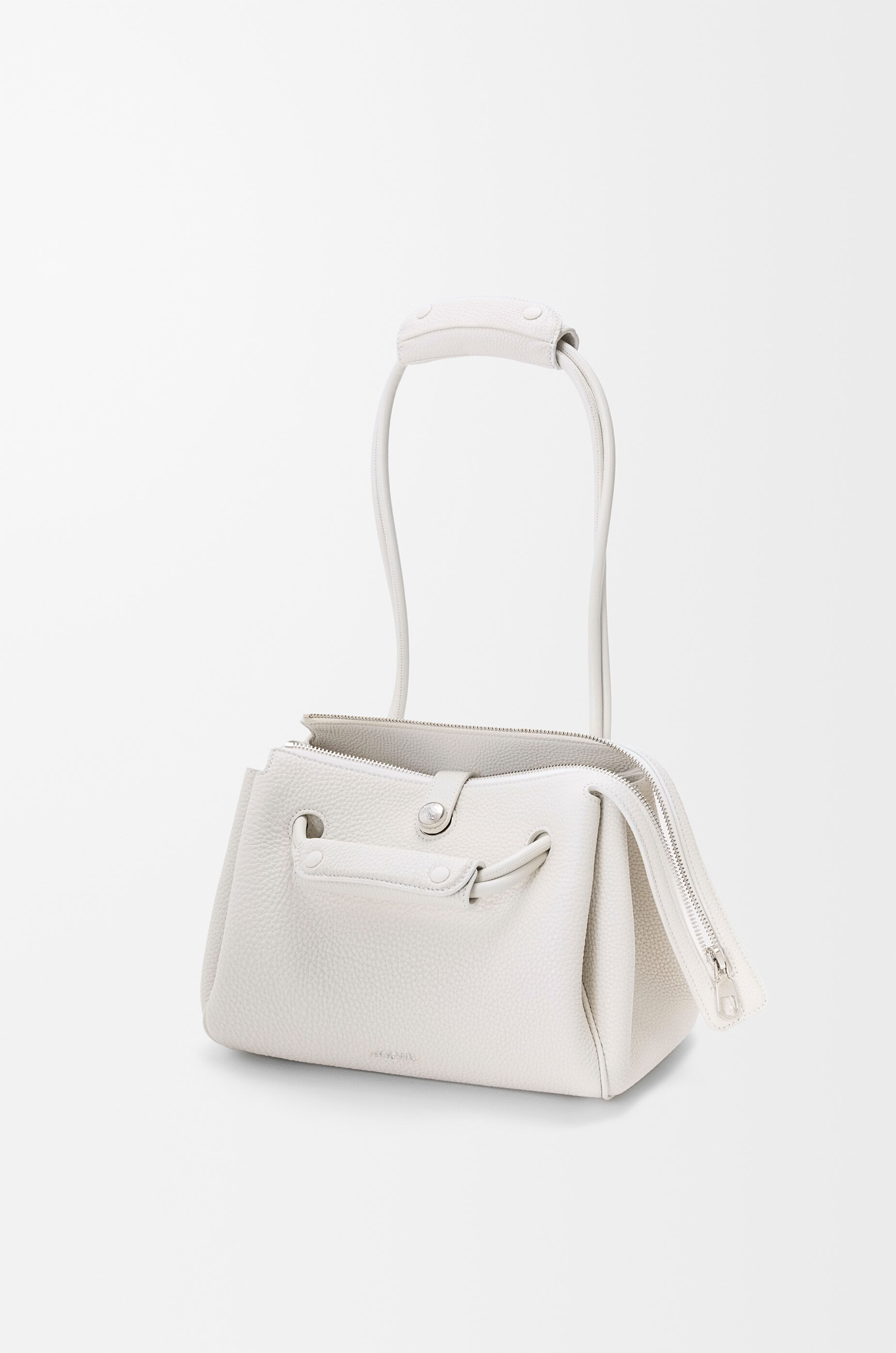 LOEWE Small Madrid bag in supple grained calfskin Soft White