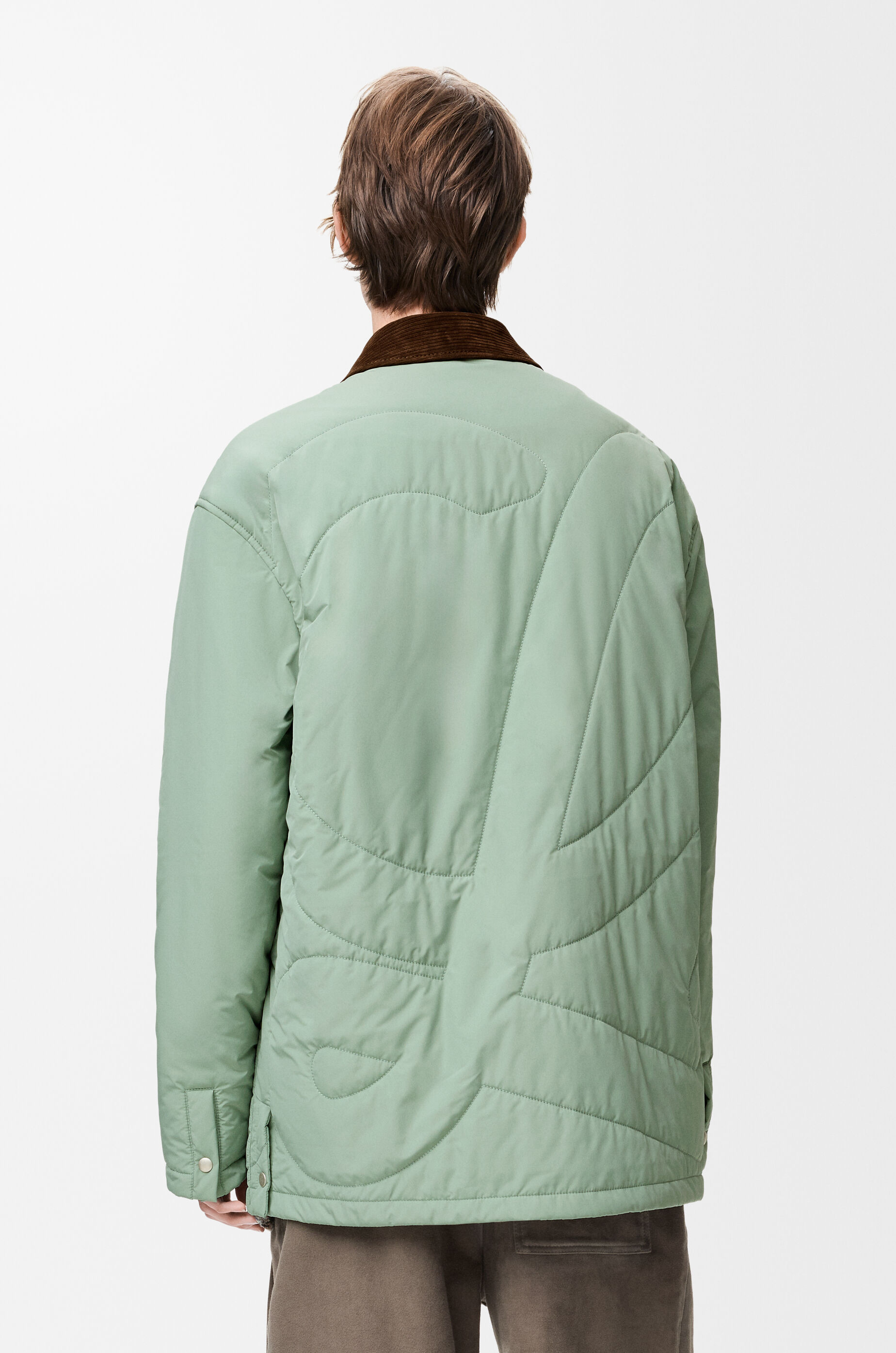 LOEWE Padded overshirt in technical shell Turquoise