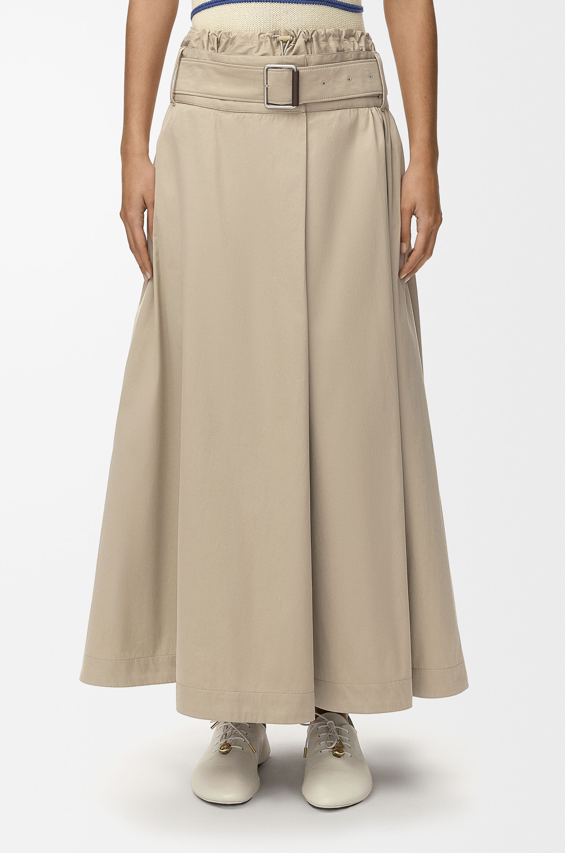 LOEWE Skirt in cotton and silk Beige