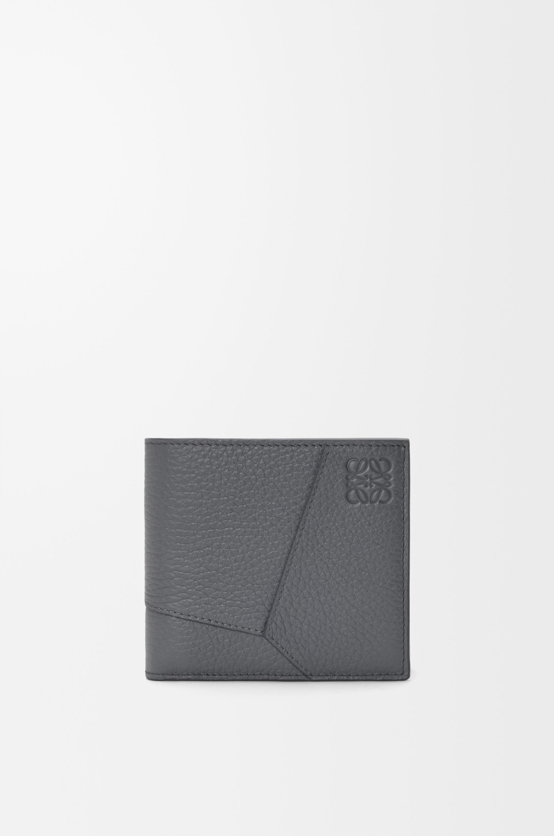 LOEWE Puzzle bifold coin wallet in supple grained calfskin Blue Grey