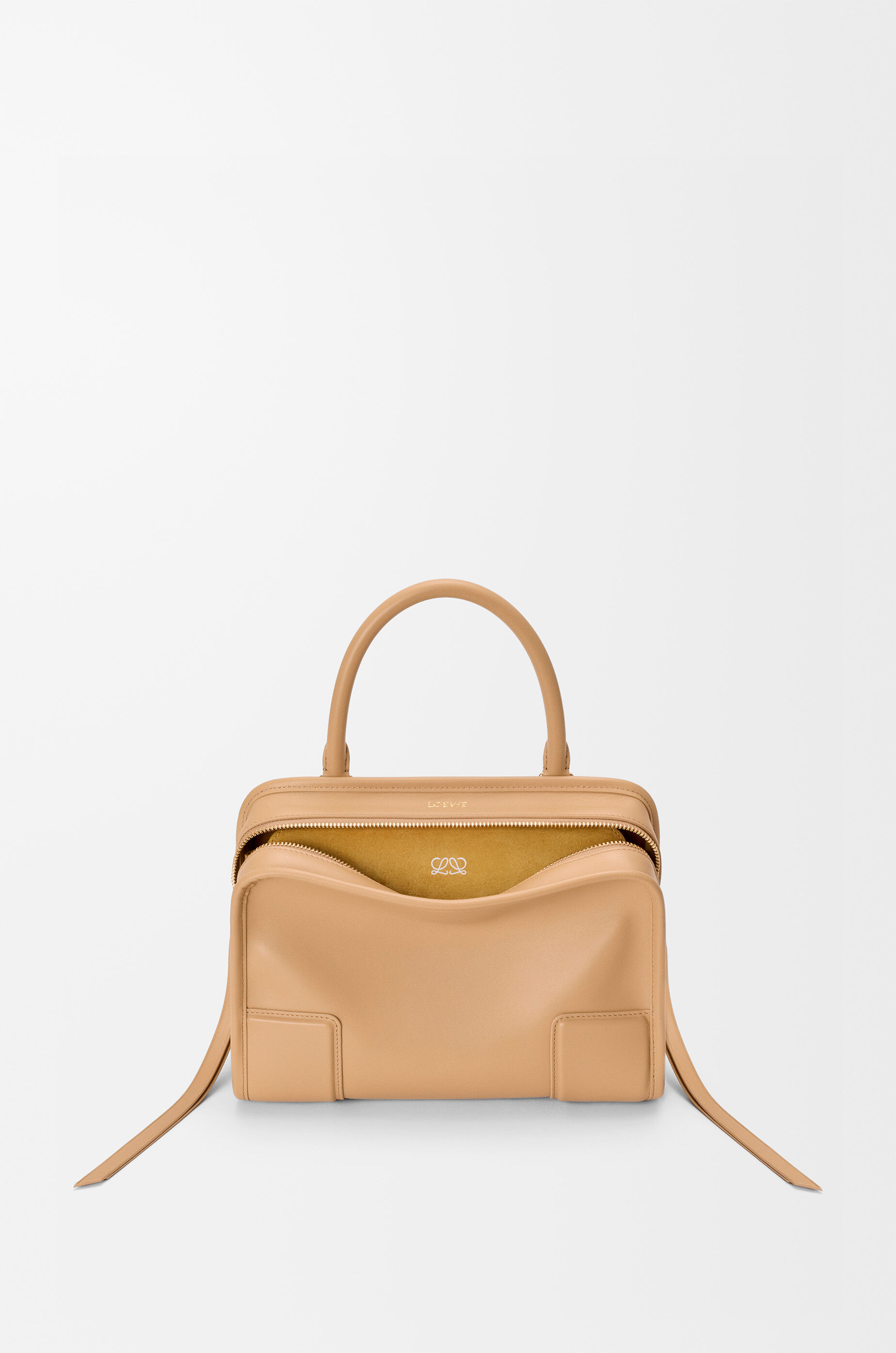 LOEWE Small Amazona 180 bag in soft calfskin Silk Beige/Mustard