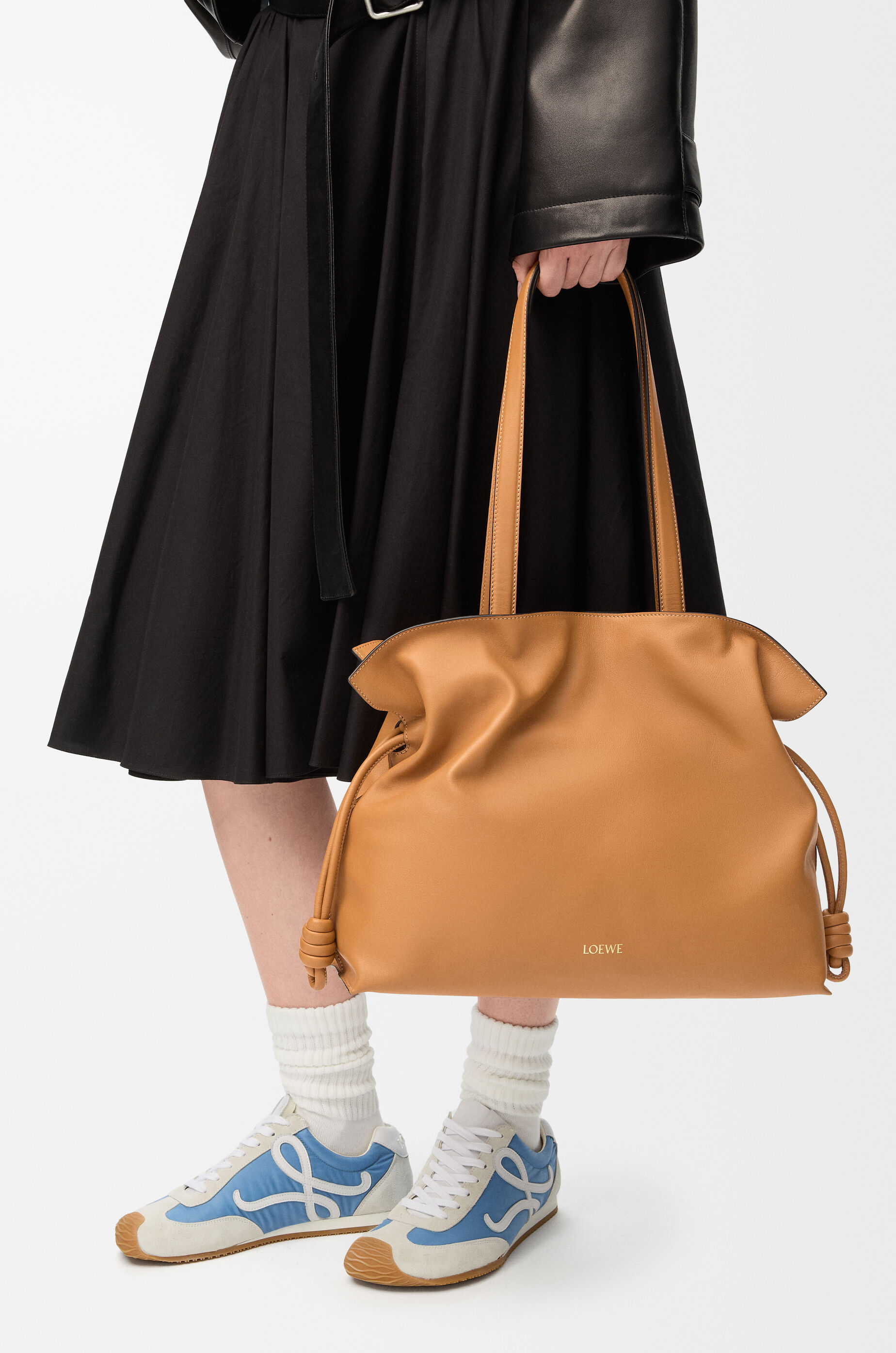 LOEWE Large Flamenco clutch in nappa calfskin Warm Desert