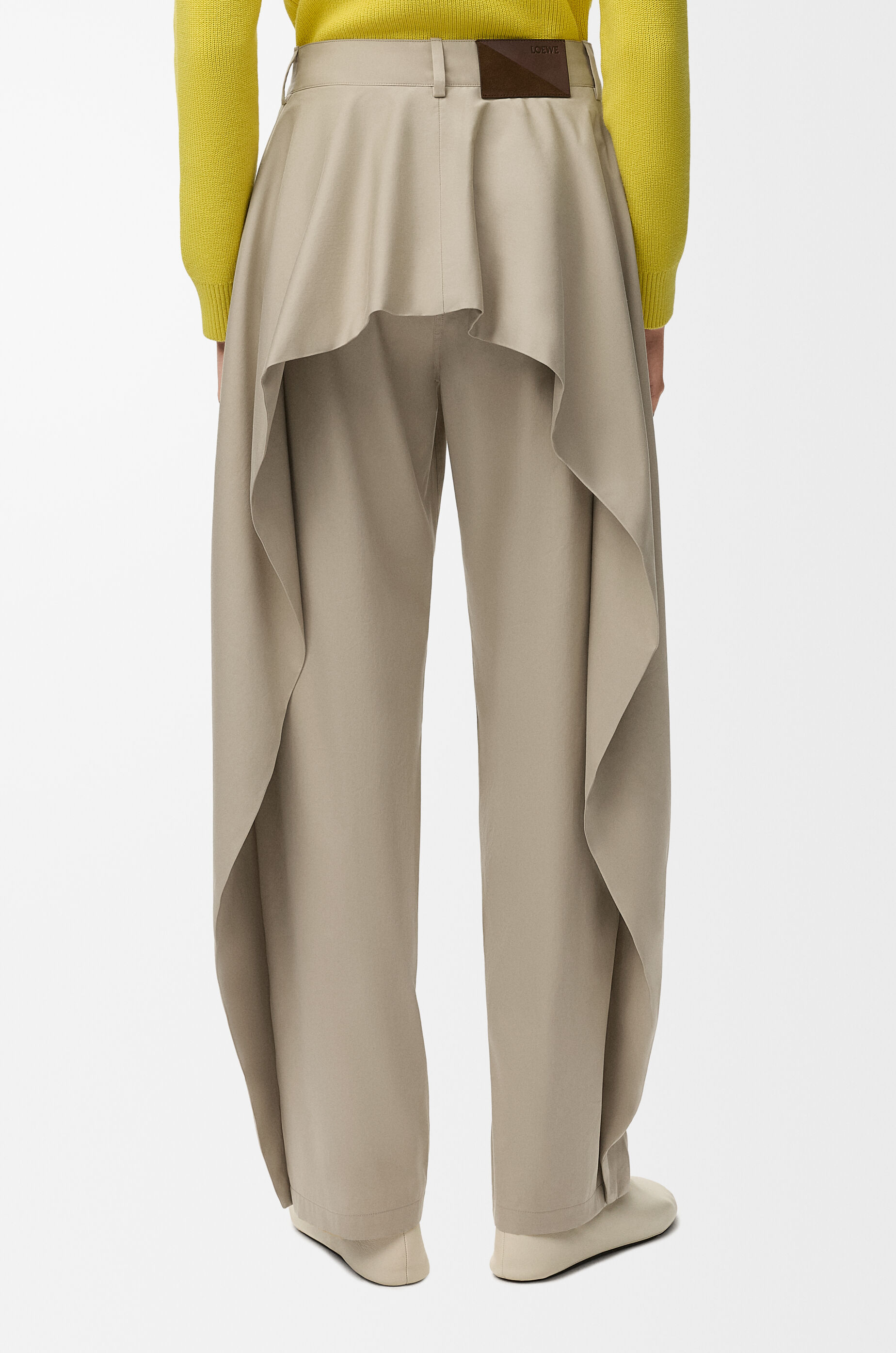 LOEWE Trousers in cotton and silk Beige