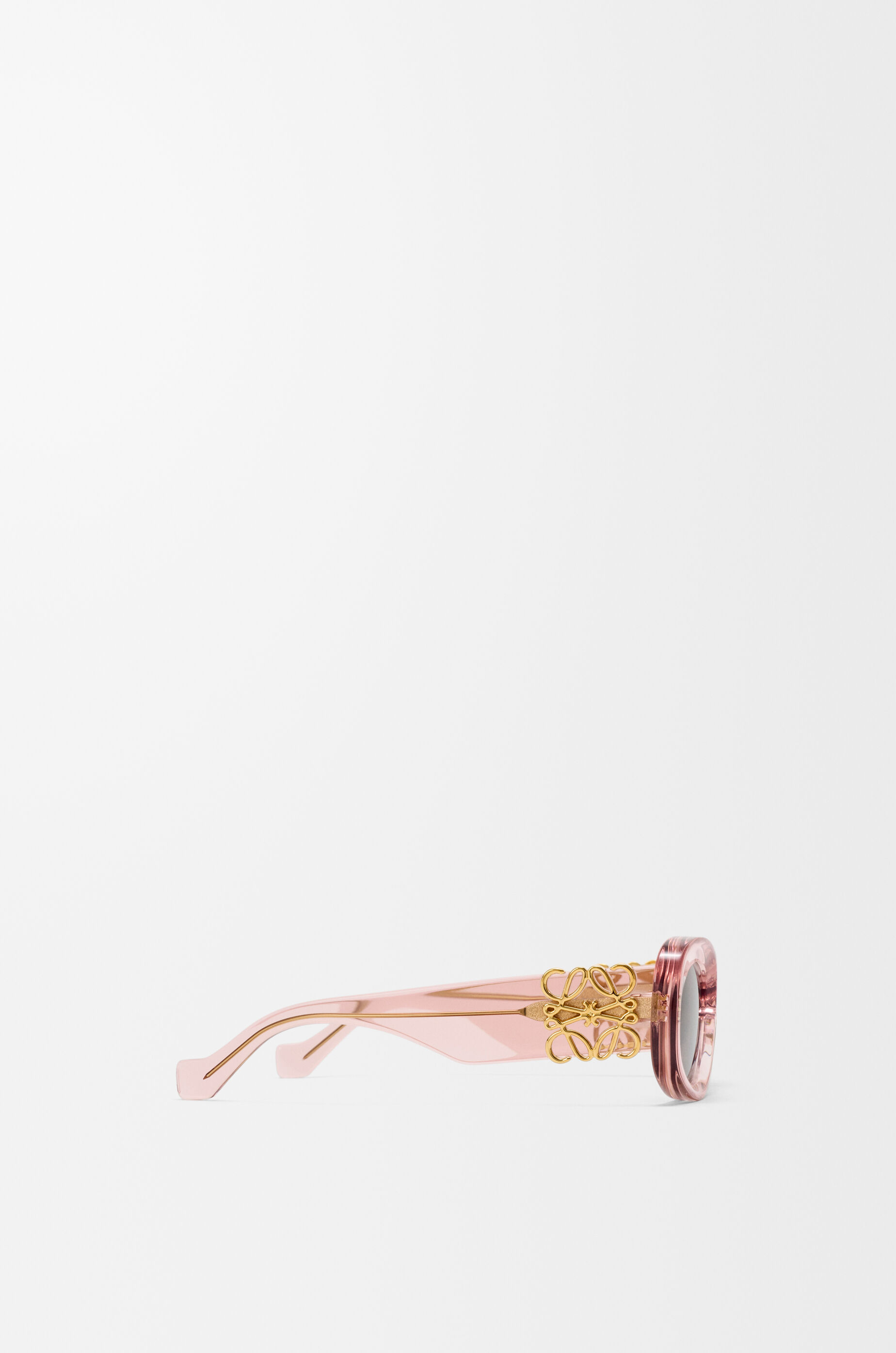 LOEWE Beveled Oval Maxi Anagram sunglasses Transparent Antique Rose