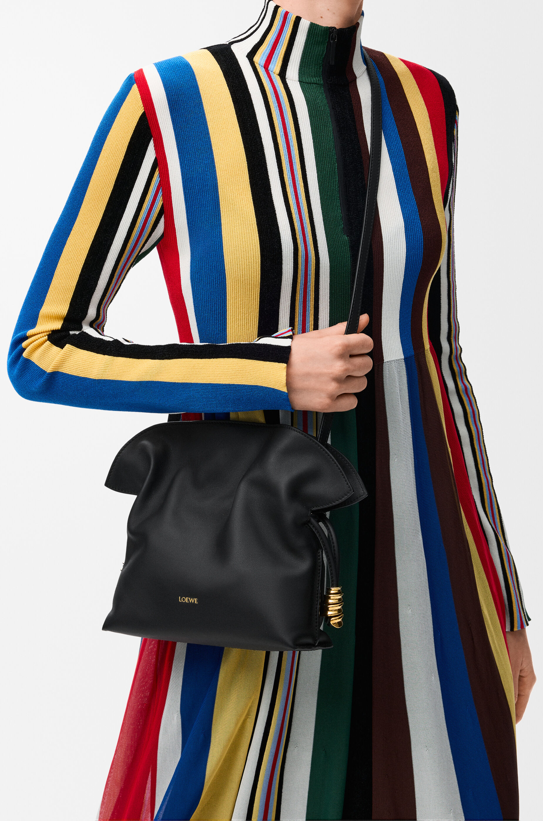 LOEWE Mini Coil Flamenco clutch in nappa calfskin Black