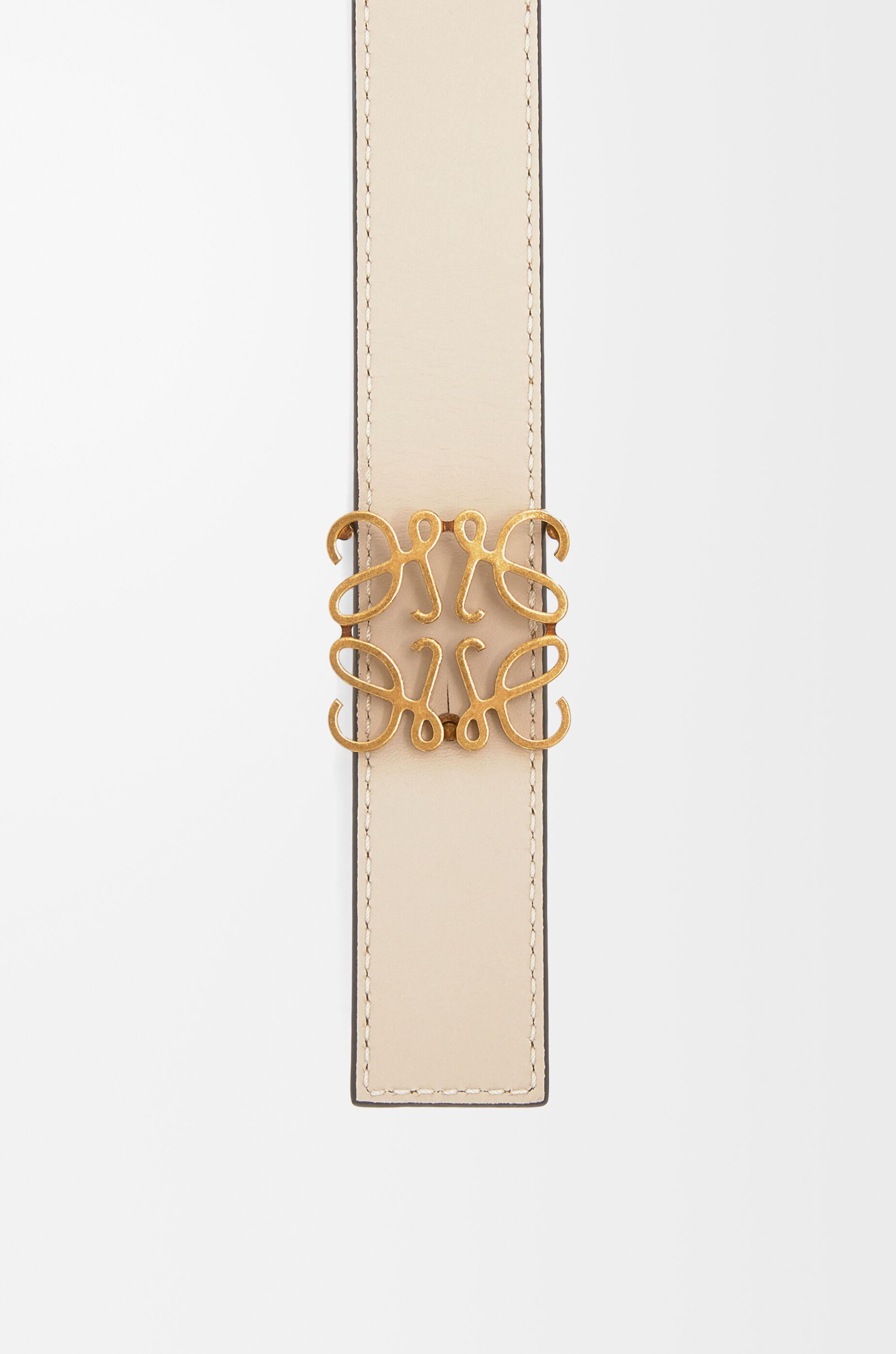 LOEWE Reversible Anagram belt in smooth calfskin Warm Desert/Light Oat/Bronze