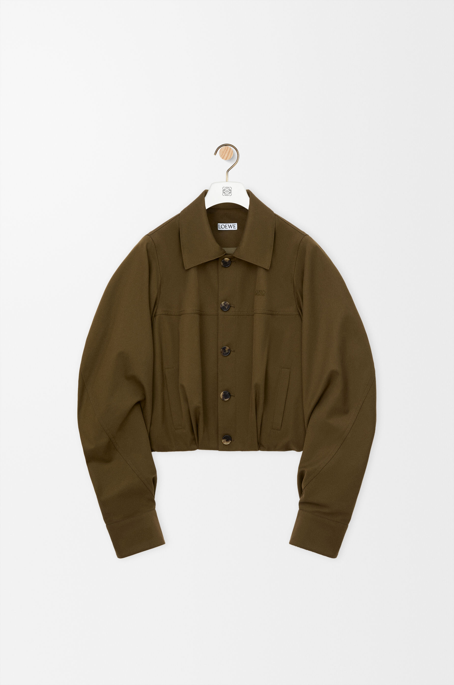 LOEWE Jacket in cotton and silk Khaki Green