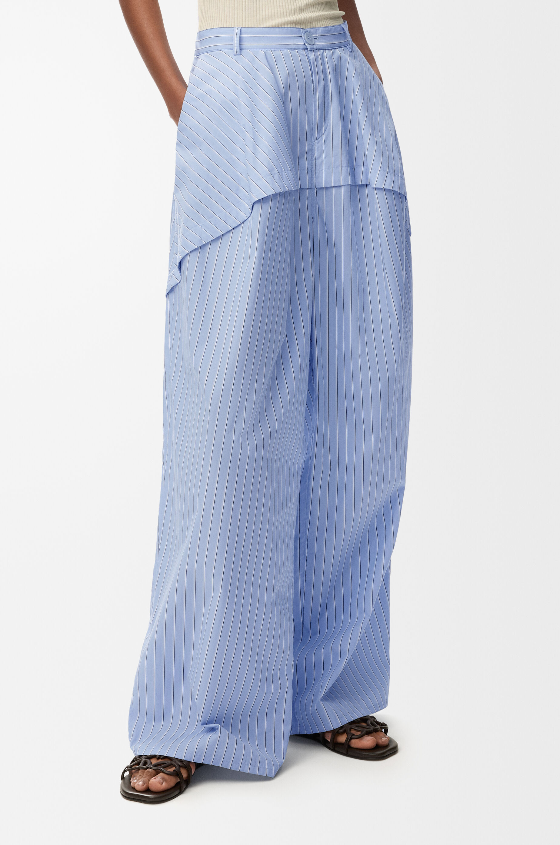 LOEWE Trousers in cotton Blue/Multicolor