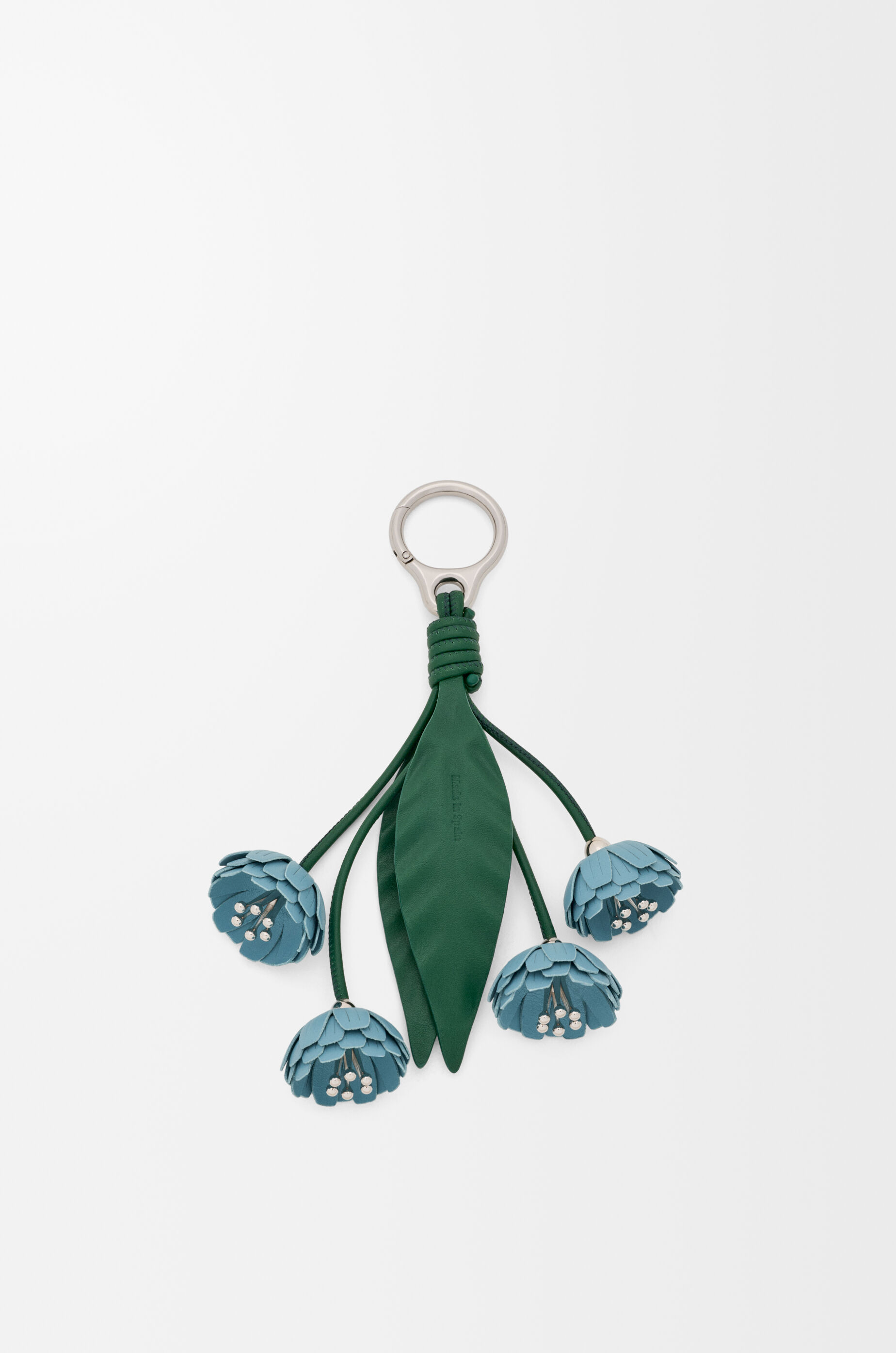 LOEWE Flower charm in classic calfskin Blue/Green