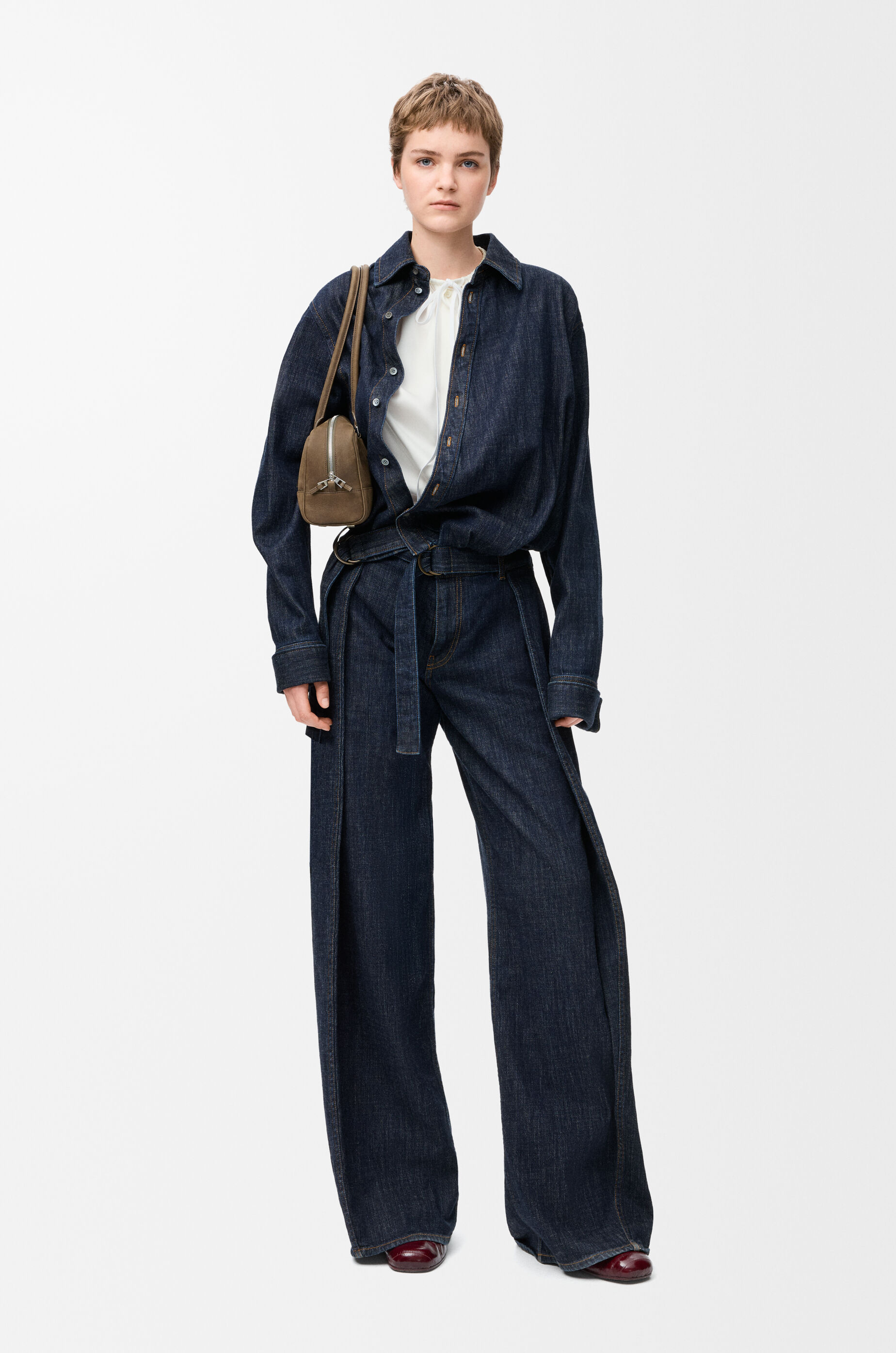 LOEWE Draped shirt in denim Indigo Blue