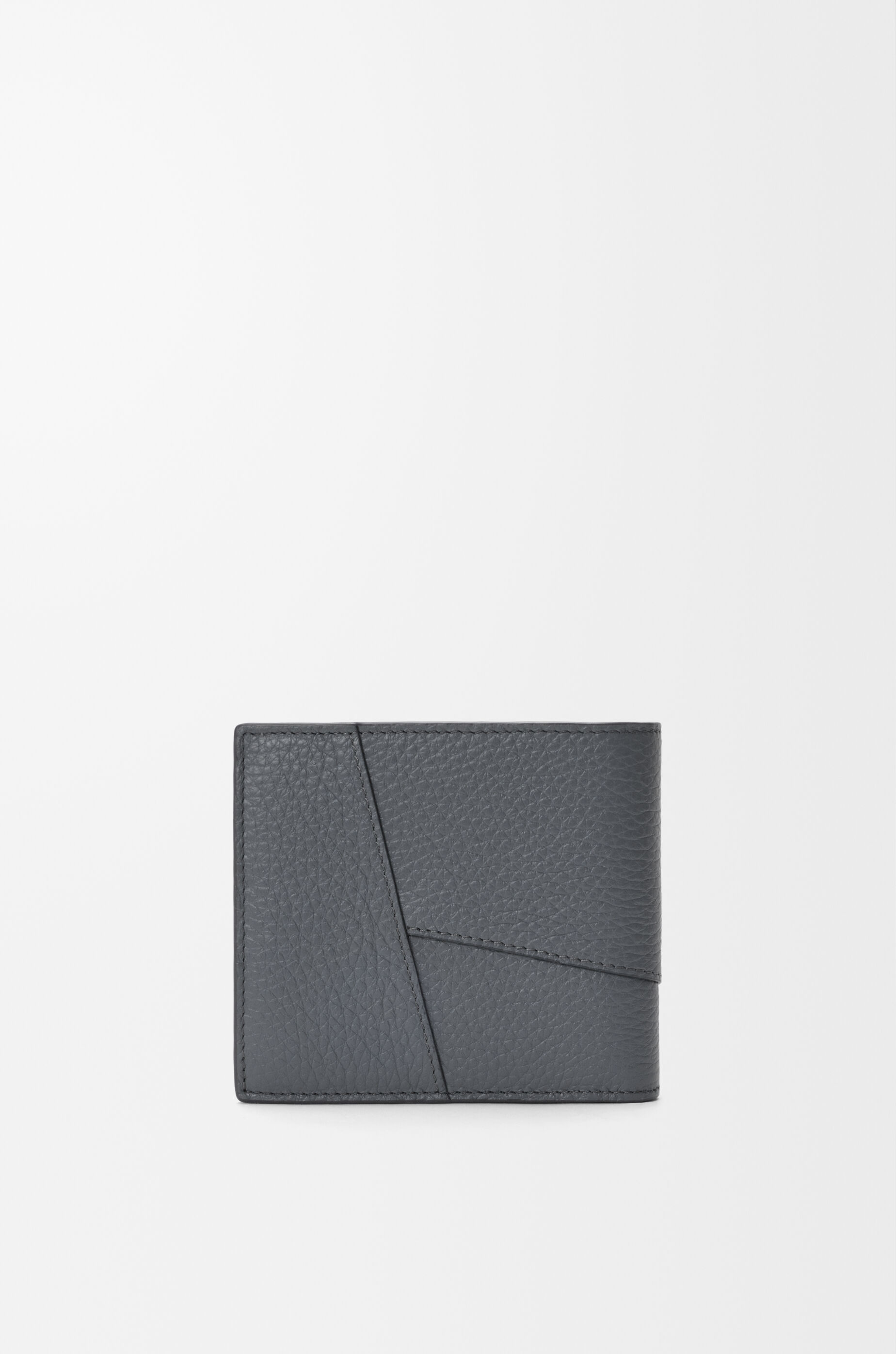 LOEWE Puzzle bifold coin wallet in supple grained calfskin Blue Grey