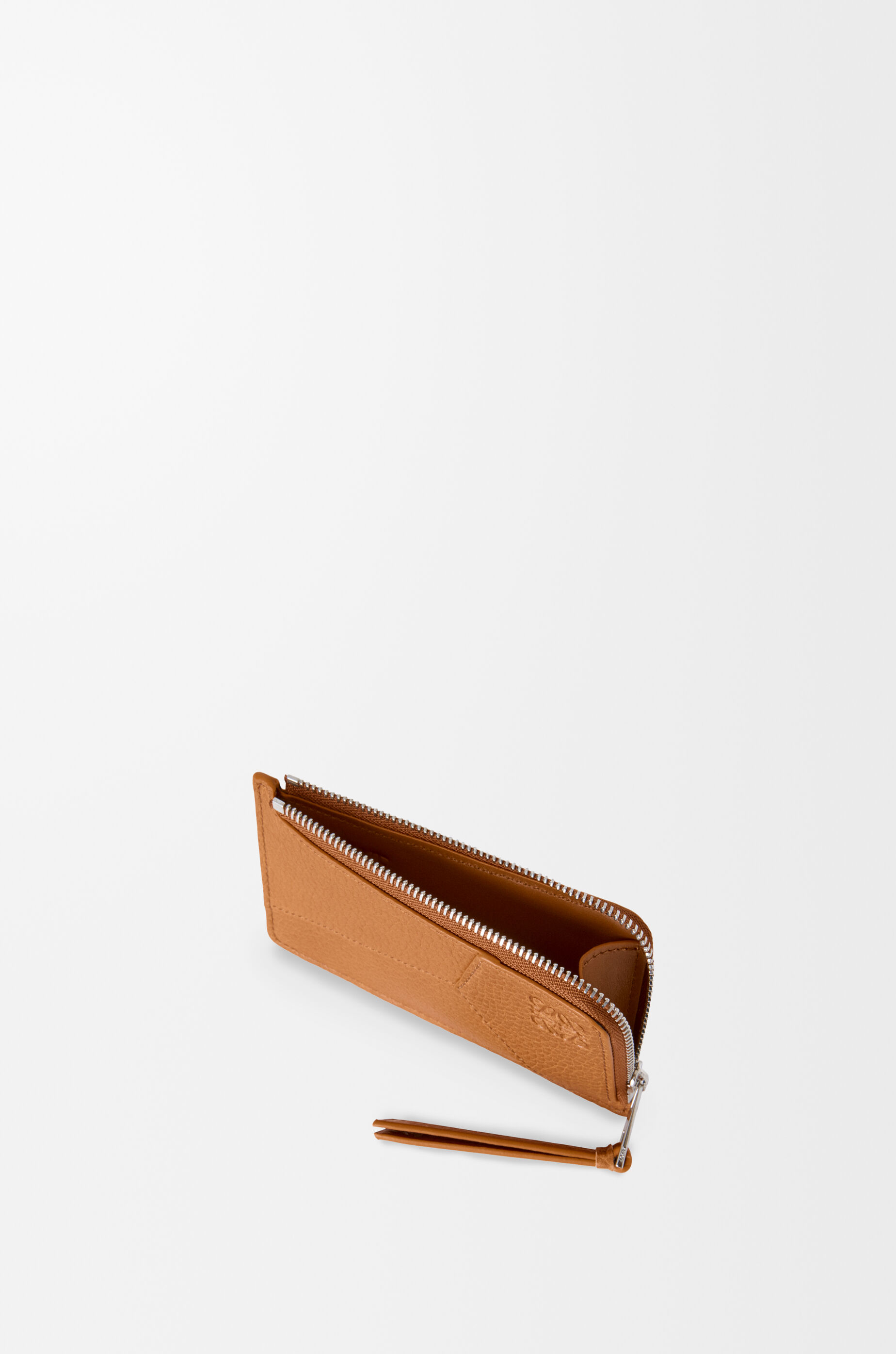 LOEWE Puzzle coin cardholder in supple grained calfskin Light Canyon Brown