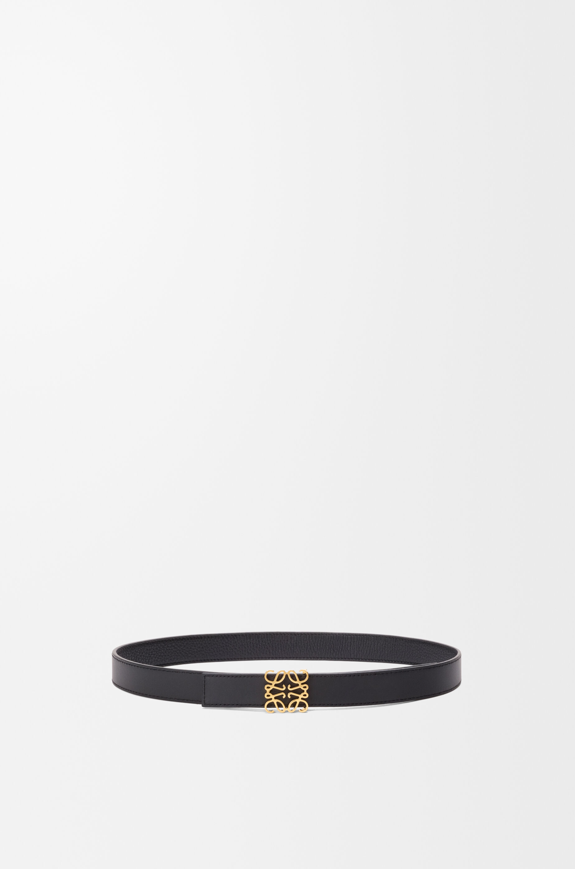 LOEWE Reversible Anagram belt in supple grained calfskin Black/Gold