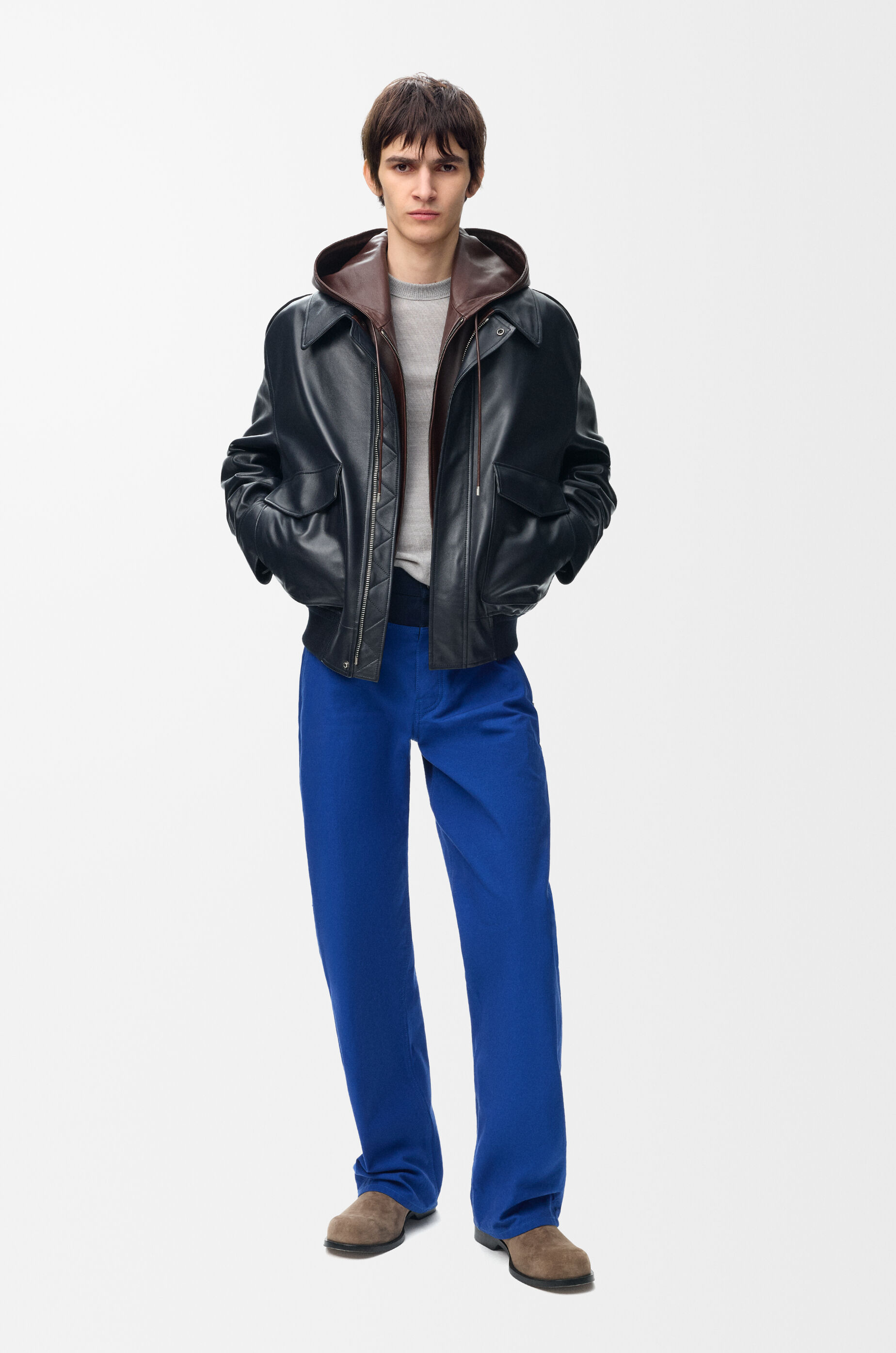 LOEWE Trousers in cotton Blue/Navy