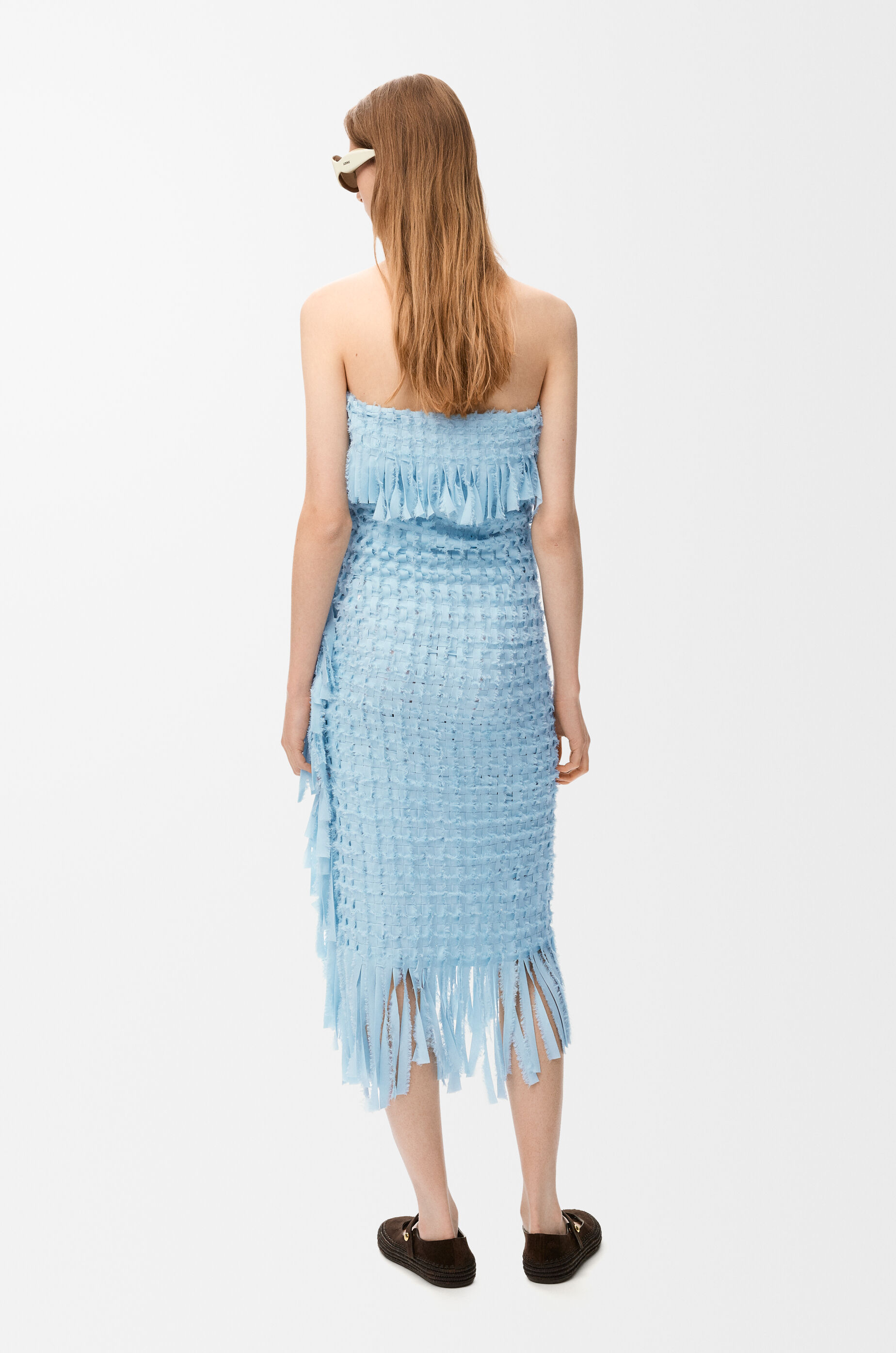 LOEWE Dress in silk Light Blue
