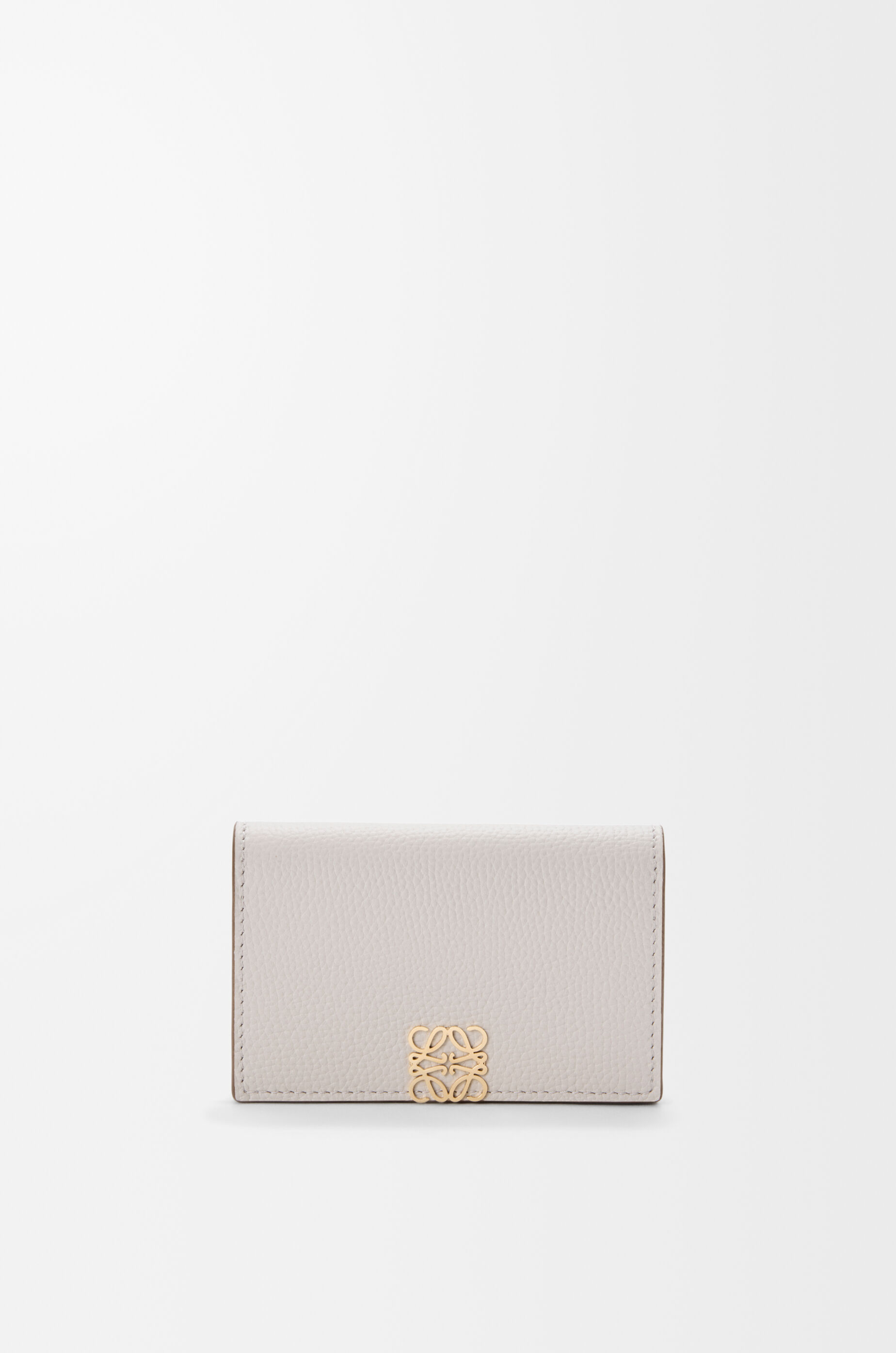 LOEWE Anagram business cardholder in pebble grained calfskin Light Ghost Grey