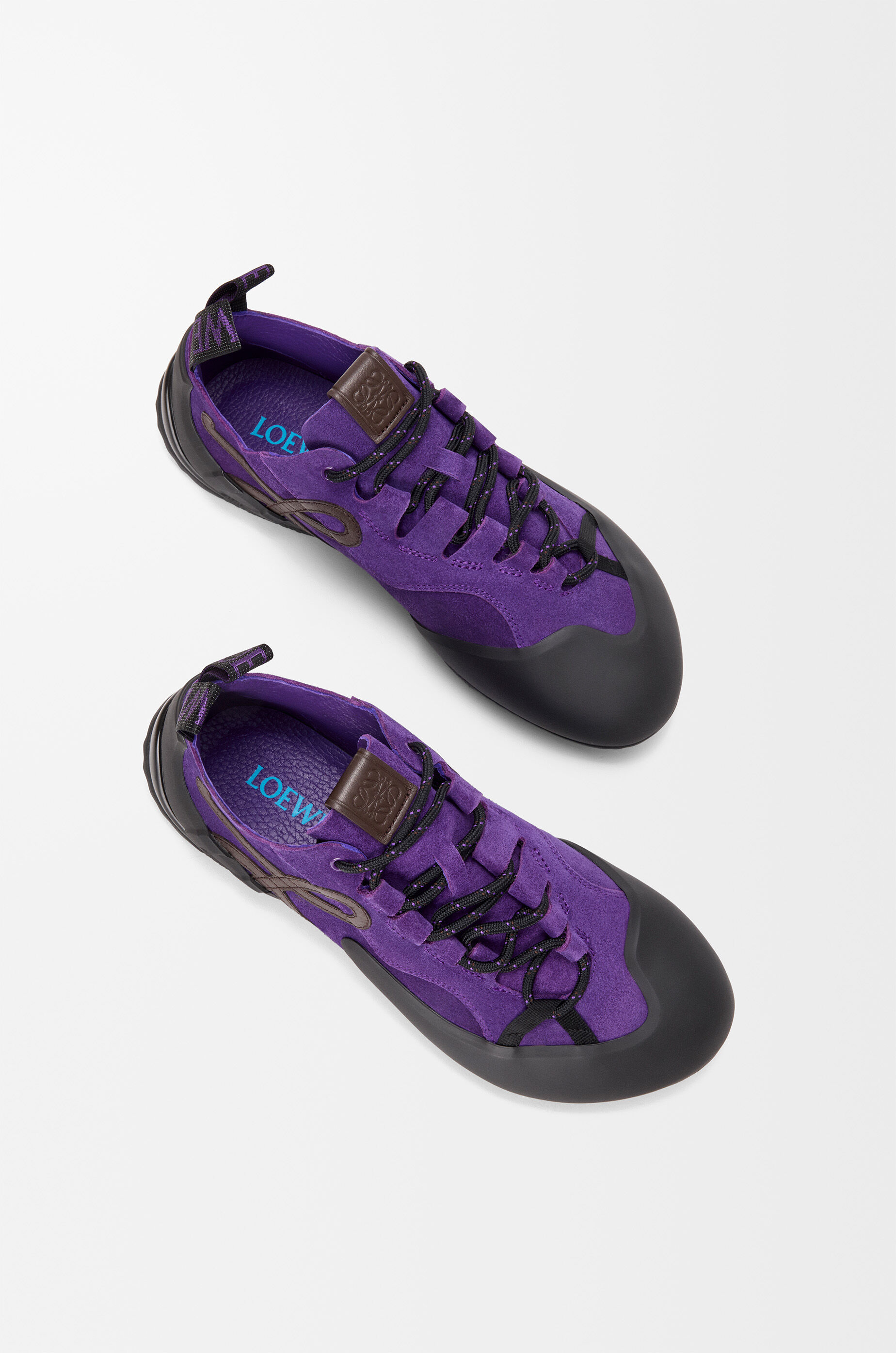 LOEWE Grip sneaker in calfskin suede Purple/Brown