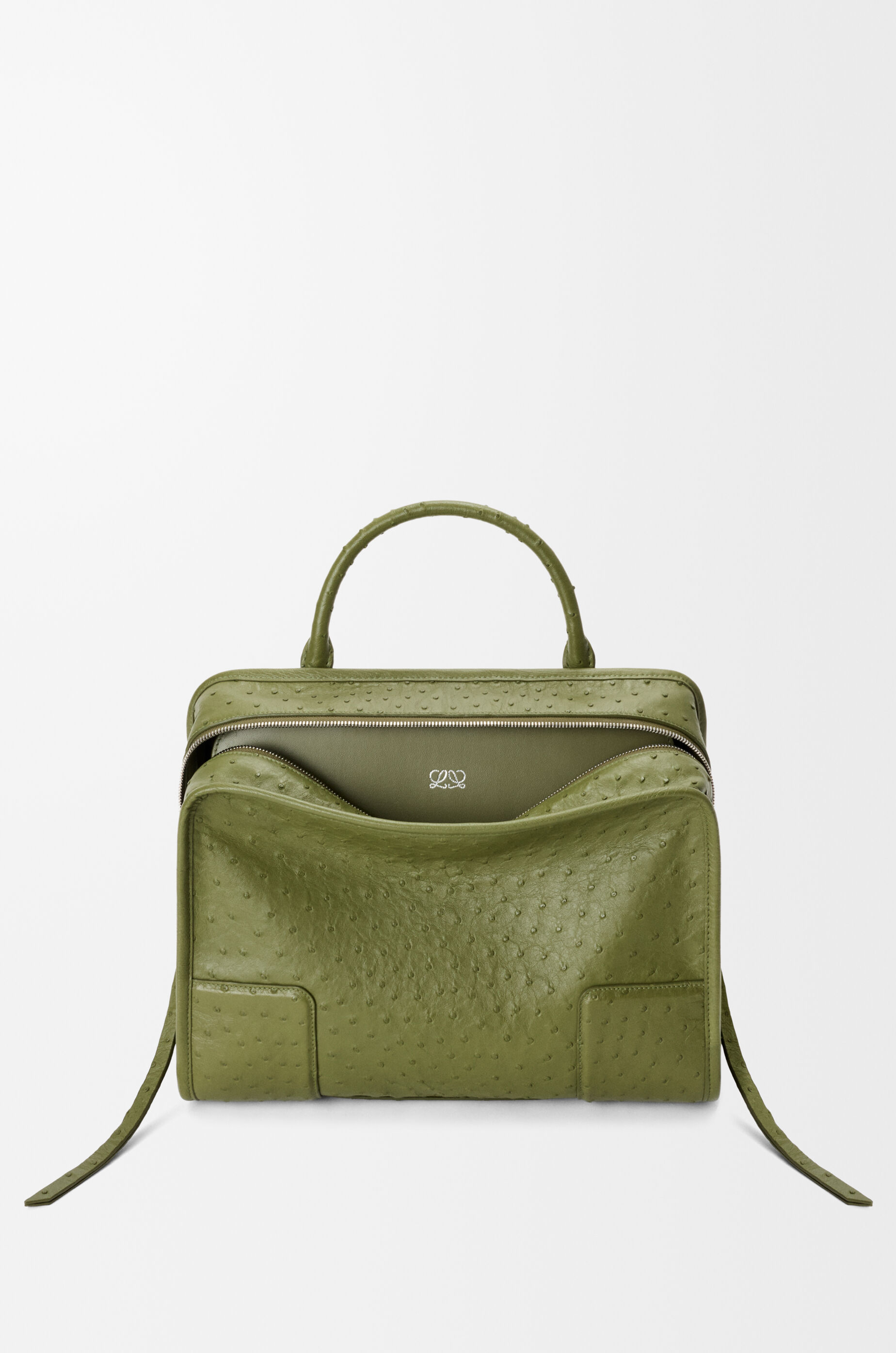 LOEWE Large Amazona 180 bag in ostrich Spring Green