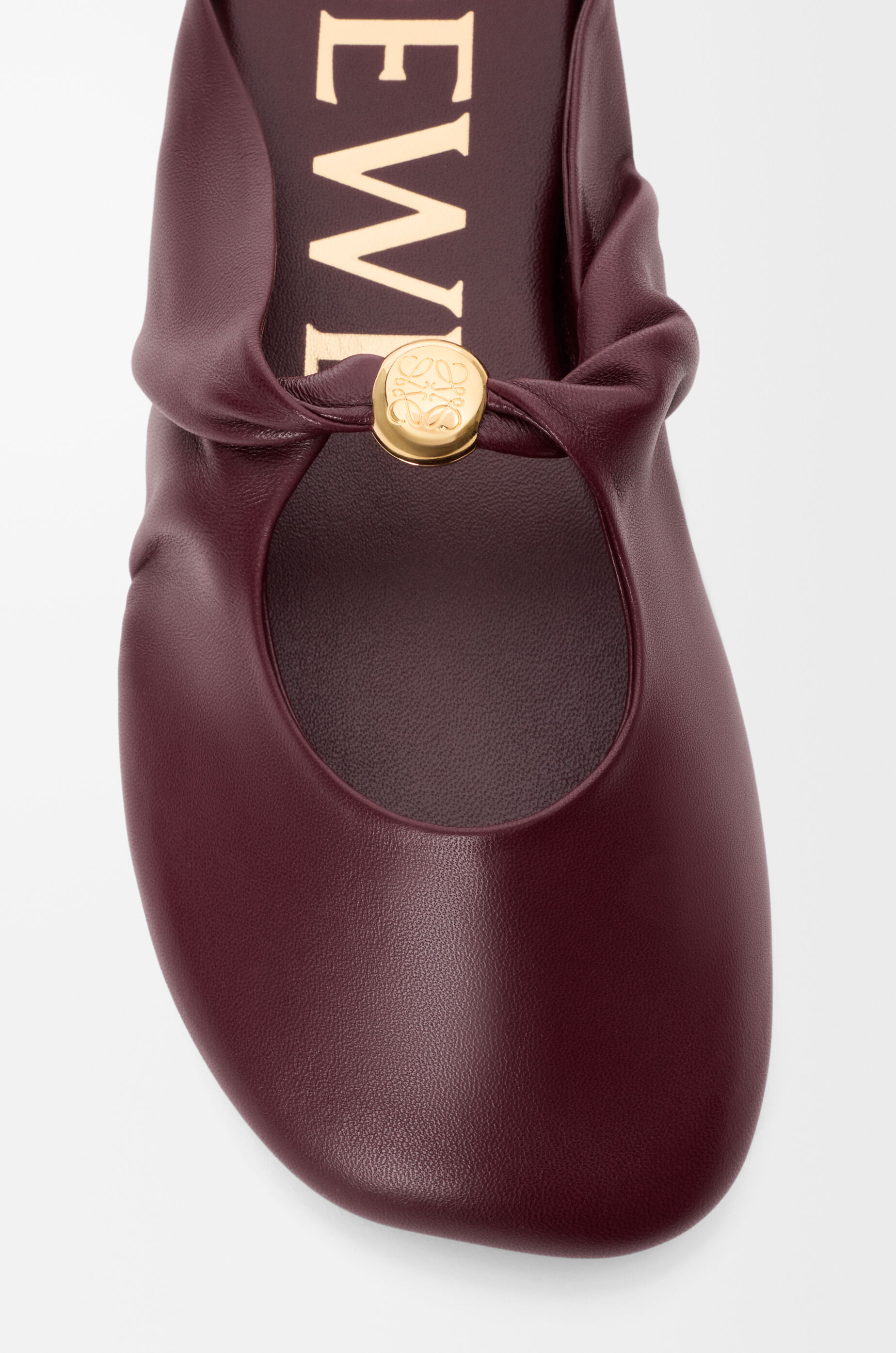 LOEWE Pebble Soft mule in nappa lambskin Dark Burgundy